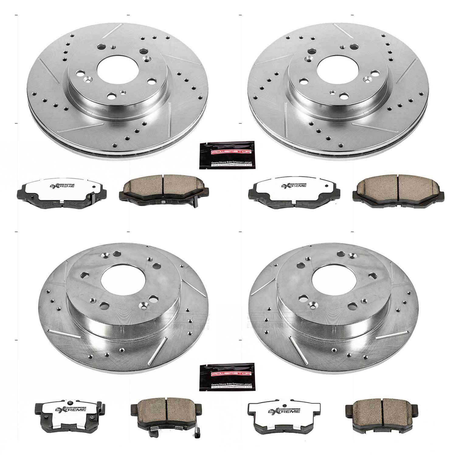 Power Stop 2013 Acura ILX Front & Rear Z26 Street Warrior Brake Kit (1x psbK1243-26, 1x psbK6490-26) thumbnail 4