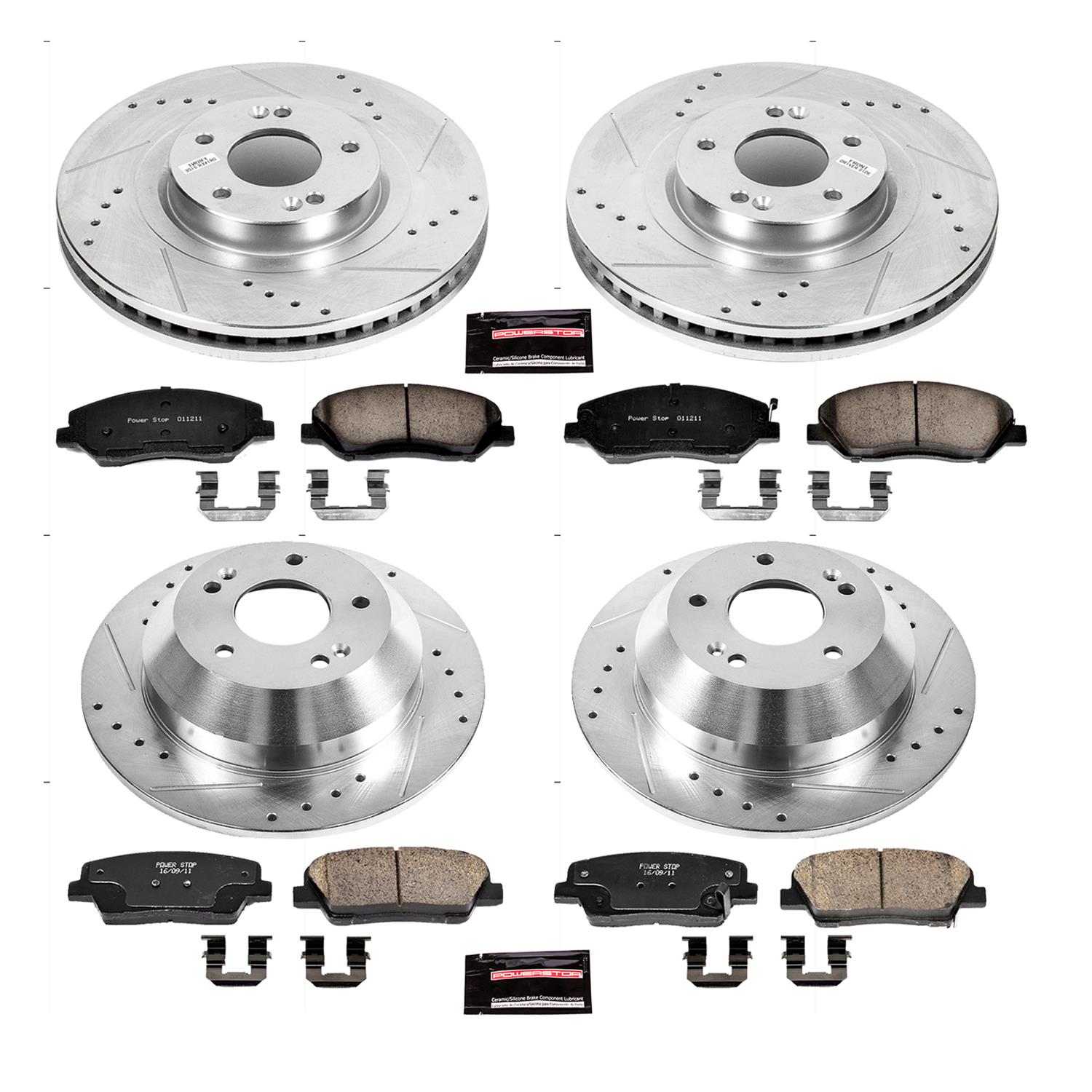 Power Stop 13-16 Hyundai Santa Fe Front & Rear Z23 Evolution Sport Brake Kit (1x psbK7507, 1x psbK6951) thumbnail 9