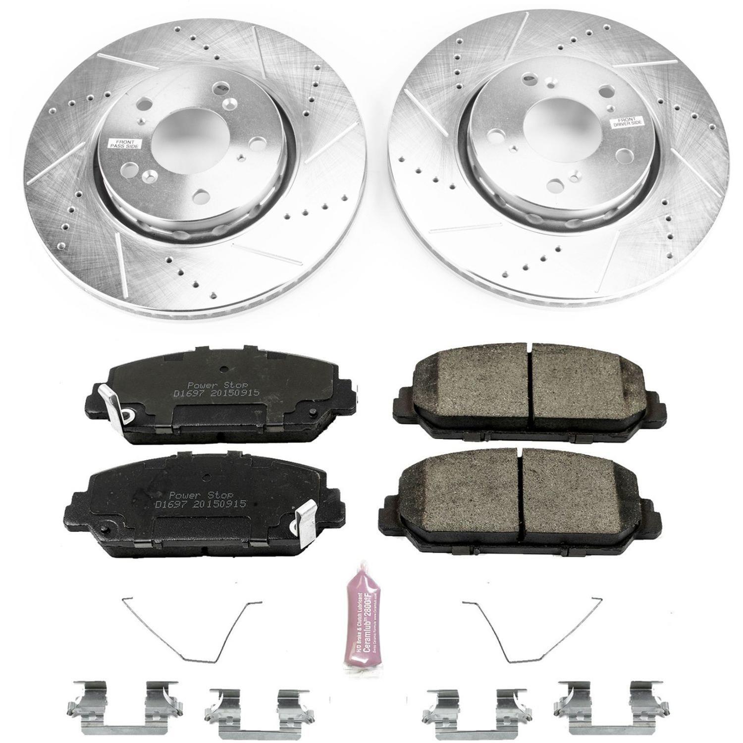 Power Stop 14-19 Acura RLX Front & Rear Z23 Evolution Sport Brake Kit (1x psbK6955, 1x psbK6952) thumbnail 6