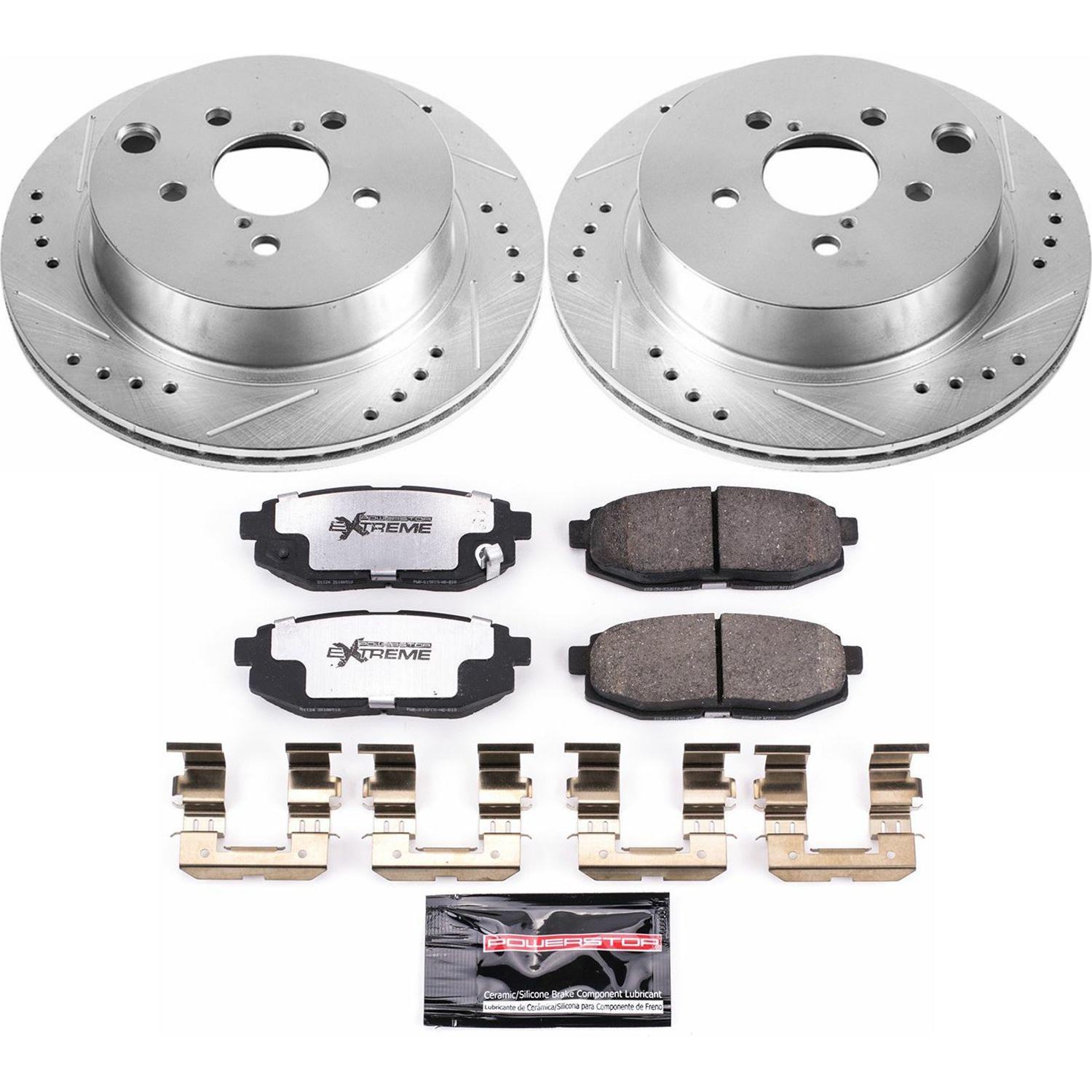 Power Stop 14-18 Subaru Forester Front & Rear Z26 Street Warrior Brake Kit w/Calipers (1x psbK285-26, 1x psbS3348, 1x psbK6978-26, 1x psbS6376) thumbnail 5