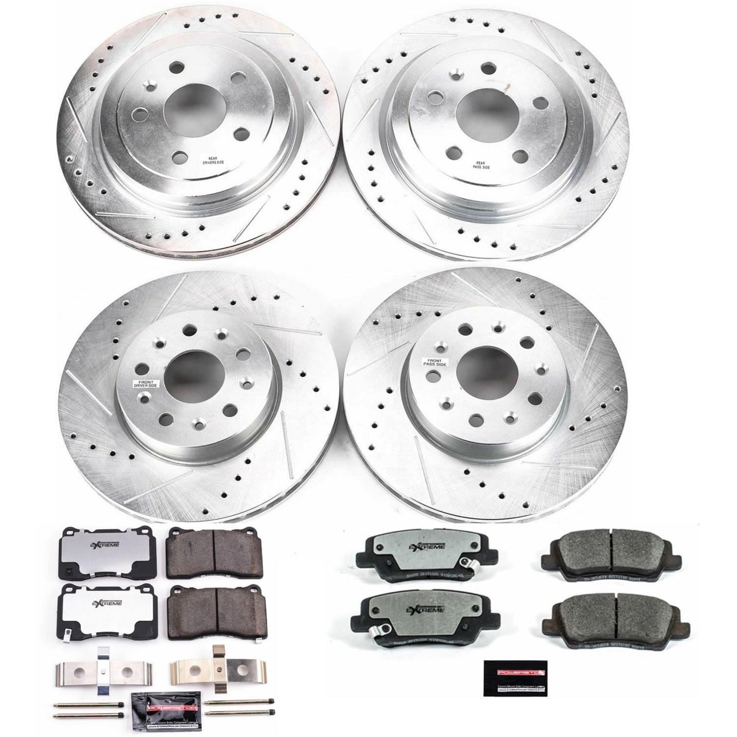 Power Stop 14-18 Cadillac CTS Front & Rear Z26 Street Warrior Brake Kit (1x psbK7001-26, 1x psbK6991-26) thumbnail 4