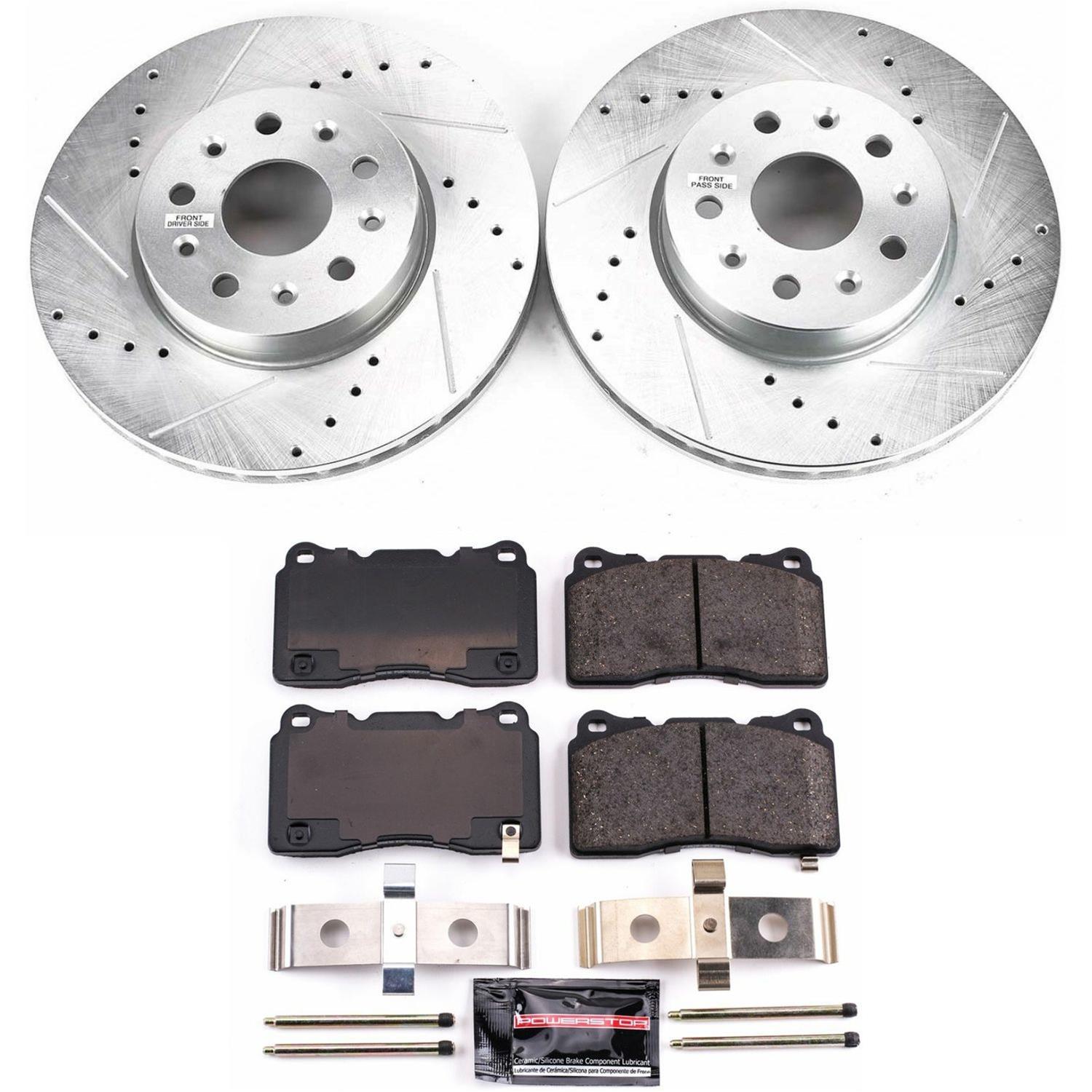 Power Stop 2019 Cadillac CTS Front & Rear Z23 Evolution Brake Kit (1x psbK7001, 1x psbK8965) thumbnail 2