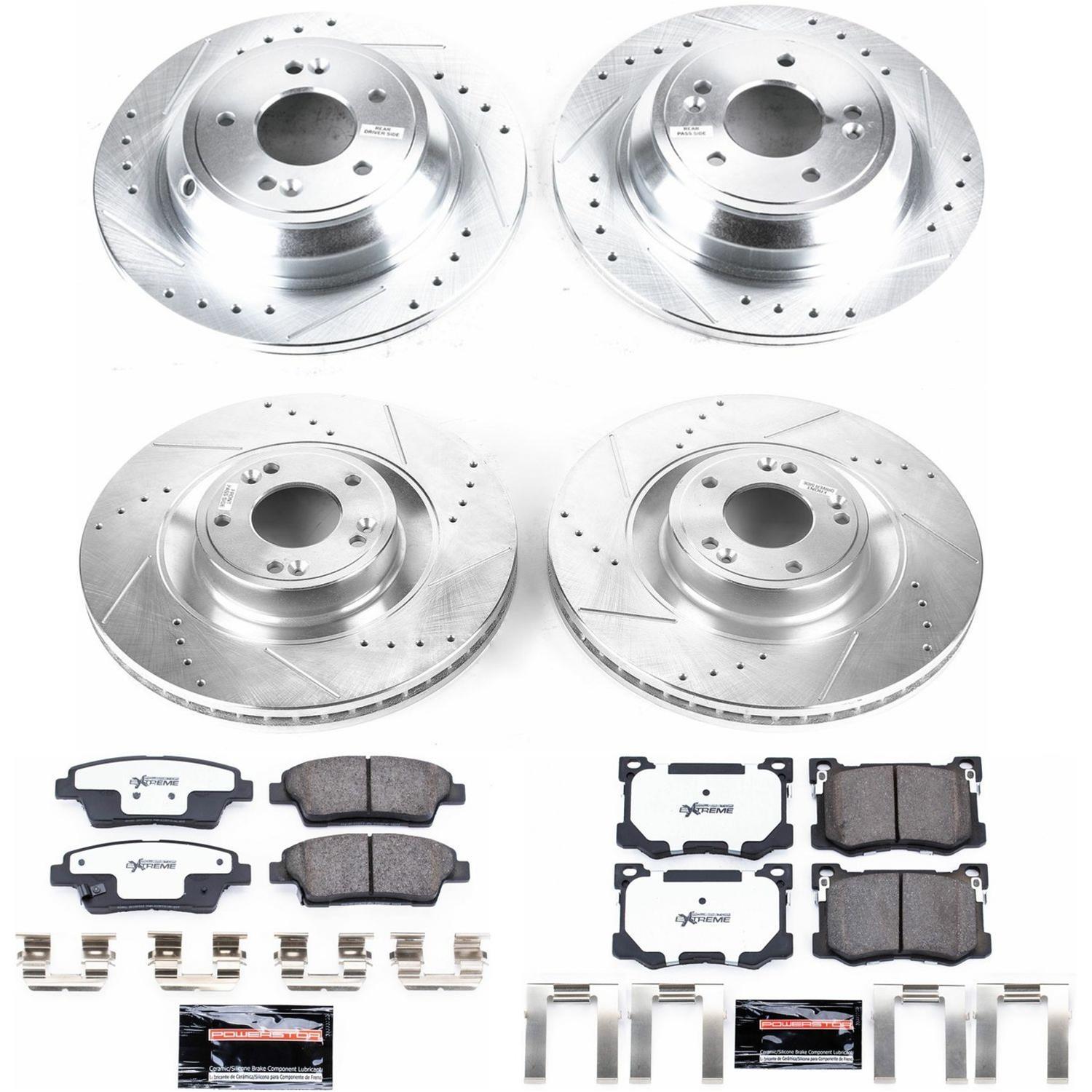 Power Stop 15-16 Hyundai Genesis Front & Rear Z26 Street Warrior Brake Kit (1x psbK5848-26, 1x psbK7030-26) thumbnail 4