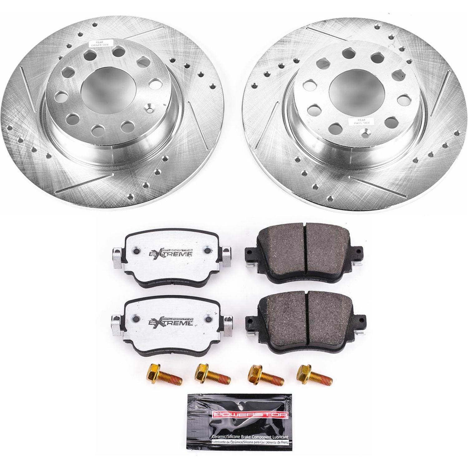 Power Stop 2019 Volkswagen Golf Alltrack Front & Rear Z26 Street Warrior Brake Kit (1x psbK7053-26, 1x psbK7082-26) thumbnail 4