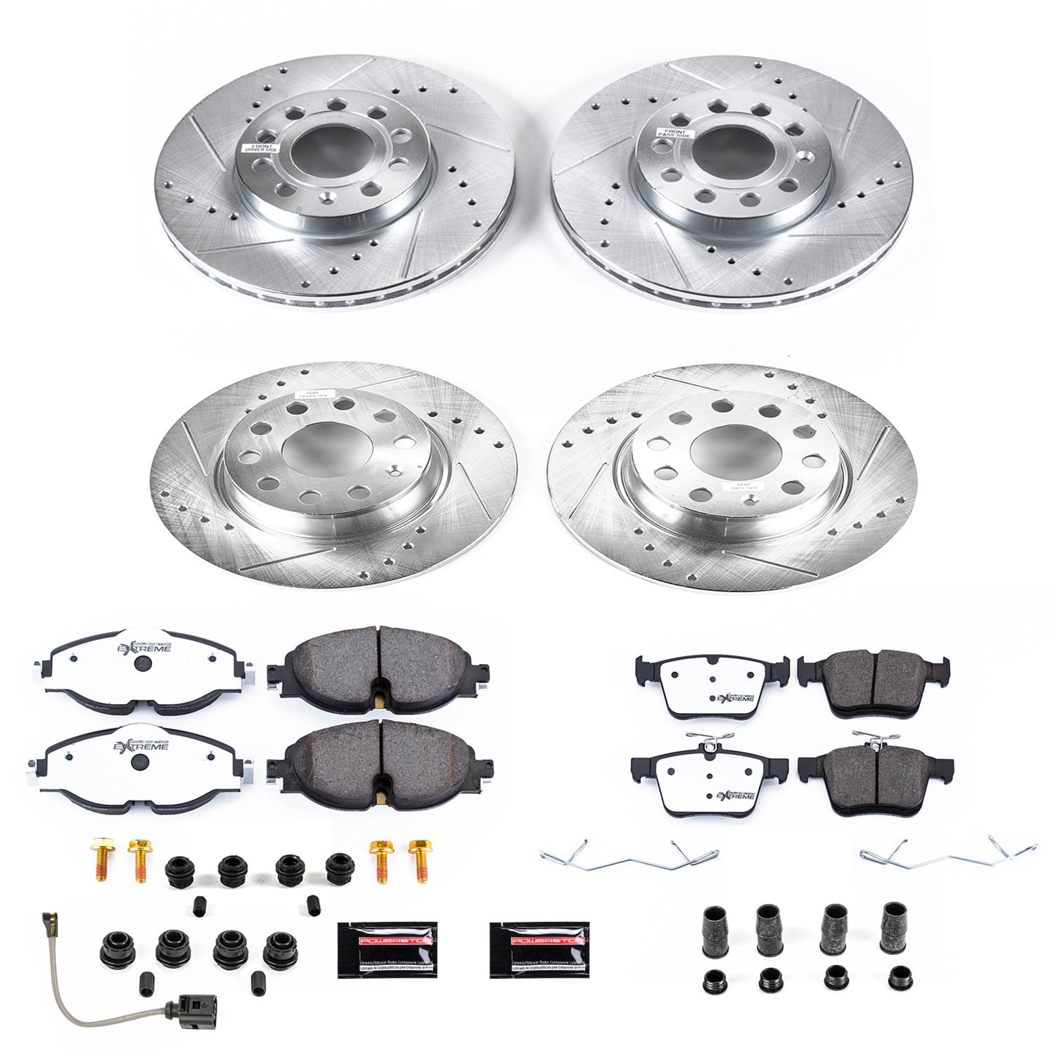 Power Stop 15-18 Audi A3 Front & Rear Z26 Street Warrior Brake Kit (1x psbK7080-26, 1x psbK7093-26) thumbnail 4