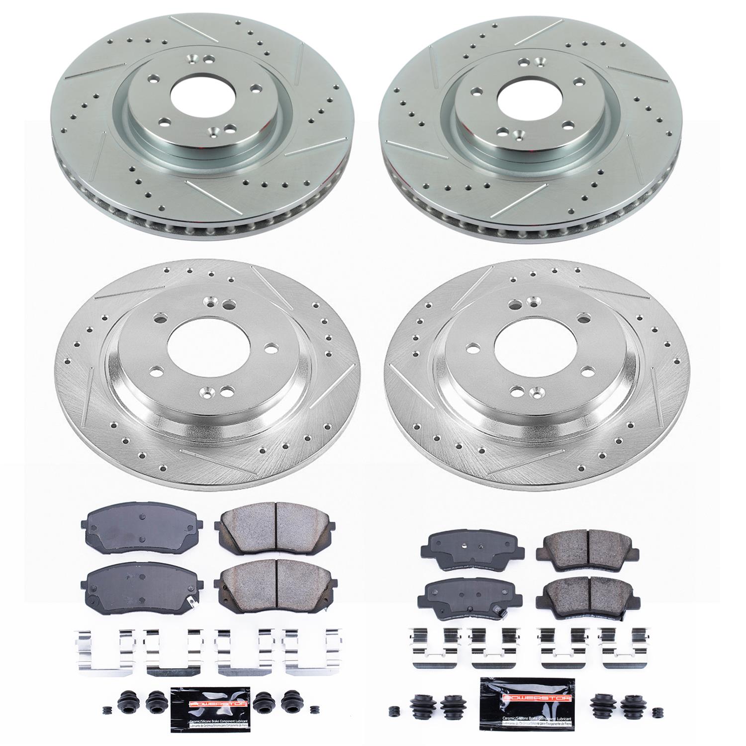 Power Stop 2015 Hyundai Sonata Front & Rear Z23 Evolution Sport Brake Kit (1x psbK7083, 1x psbK6985) thumbnail 5