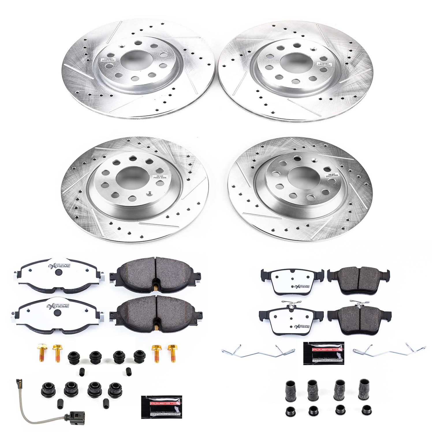Power Stop 16-18 Audi TT Quattro Front & Rear Z26 Street Warrior Brake Kit (1x psbK7082-26, 1x psbK7176-26) thumbnail 4