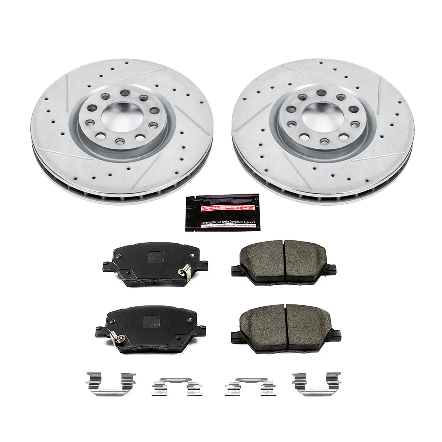 Power Stop 17-19 Jeep Compass Front & Rear Z23 Evolution Sport Brake Kit (1x psbK7299, 1x psbK7736) thumbnail 6