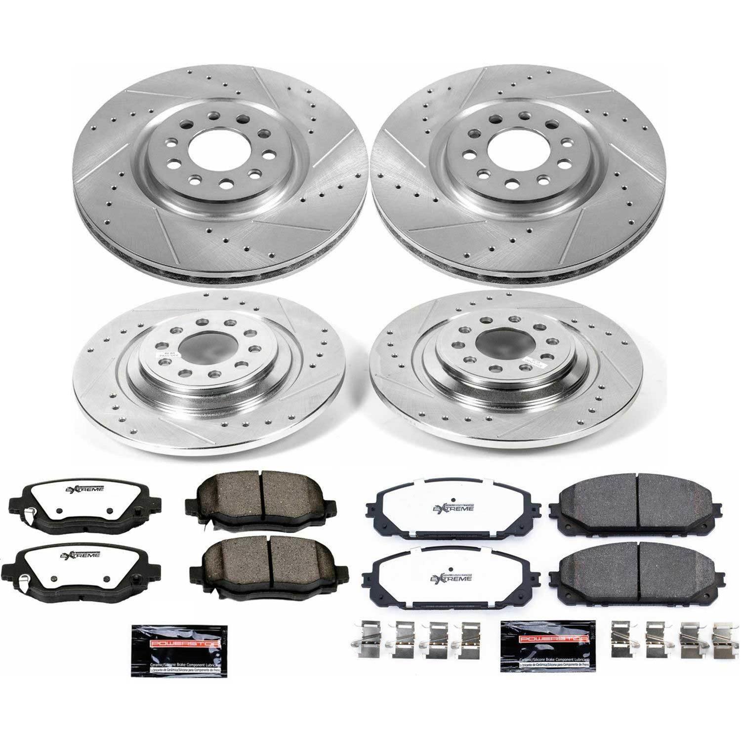 PowerStop Z36 Truck and Tow Brake Upgrade Kits for 2016-2023 CHEROKEE - K7415-36 Pads Rotors, Tow, Cross-Drilled/Slotted Surface, Iron, Zinc Plated, 12.990 in./12.600 in. Diameter, Carbon Fiber Ceramic Pads, Kit thumbnail 4