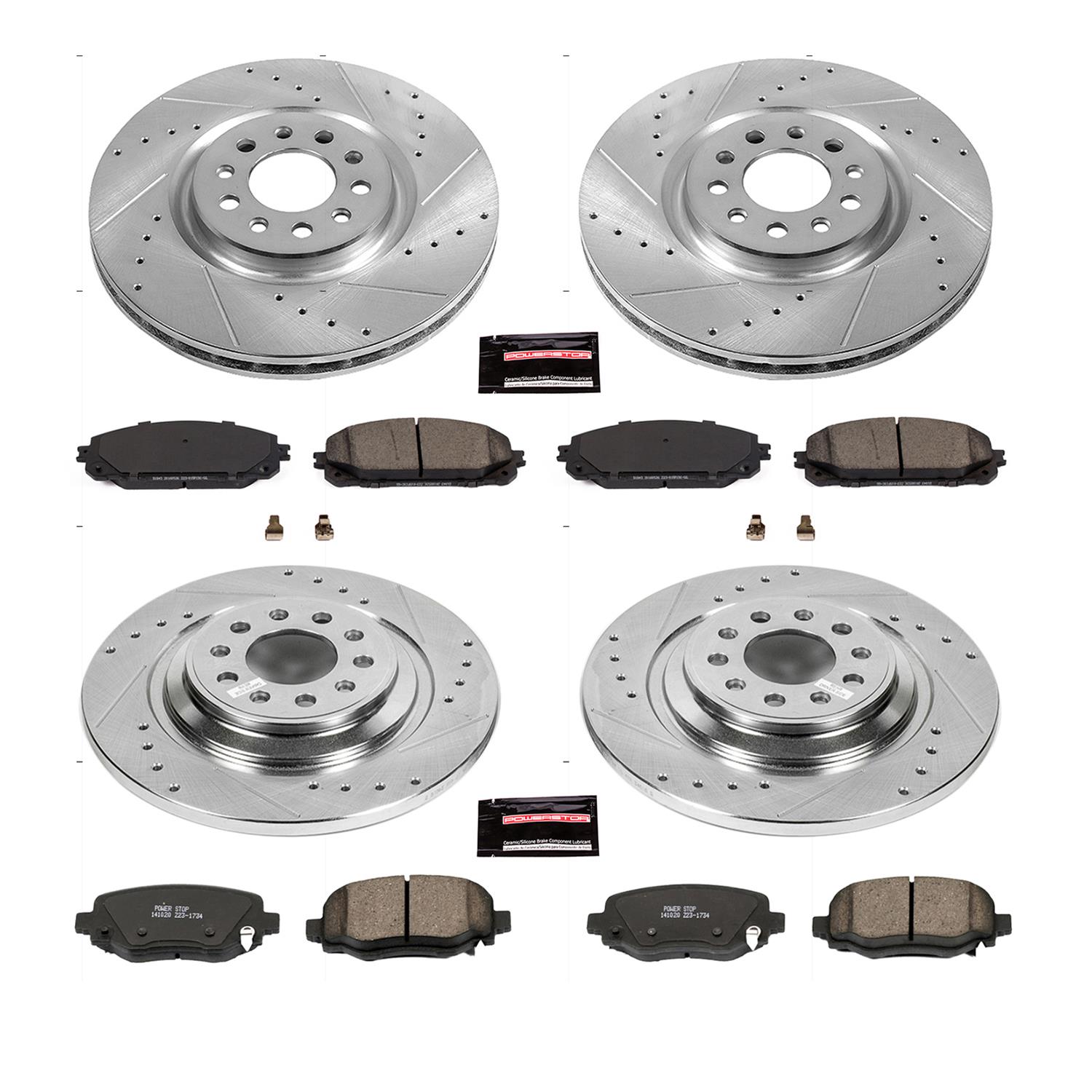 Power Stop 17-19 Jeep Cherokee Front & Rear Z23 Evolution Sport Brake Kit (1x psbK6542, 1x psbK7414) thumbnail 2
