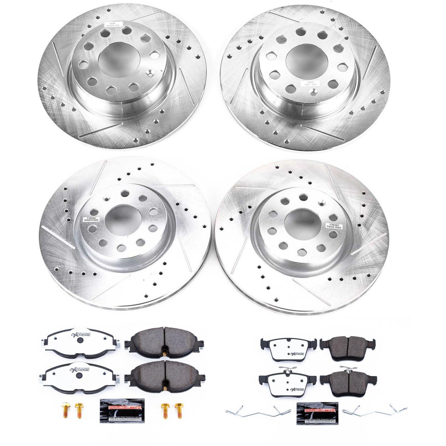 Power Stop 15-18 Audi A3 Front & Rear Z26 Street Warrior Brake Kit (1x psbK7082-26, 1x psbK7093-26) thumbnail 4