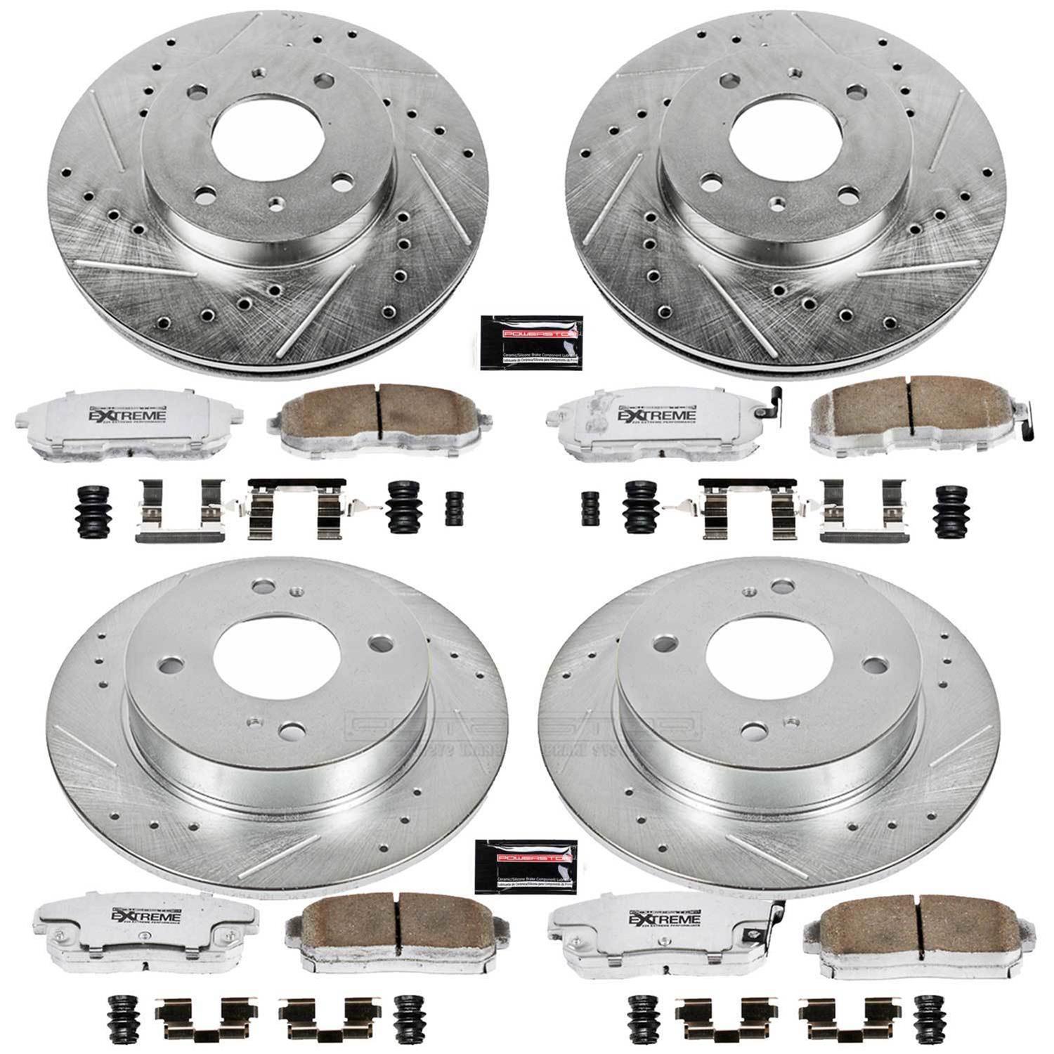 Power Stop 01-02 Infiniti G20 Front & Rear Z26 Street Warrior Brake Kit (1x psbK749-26, 1x psbK741-26) thumbnail 2
