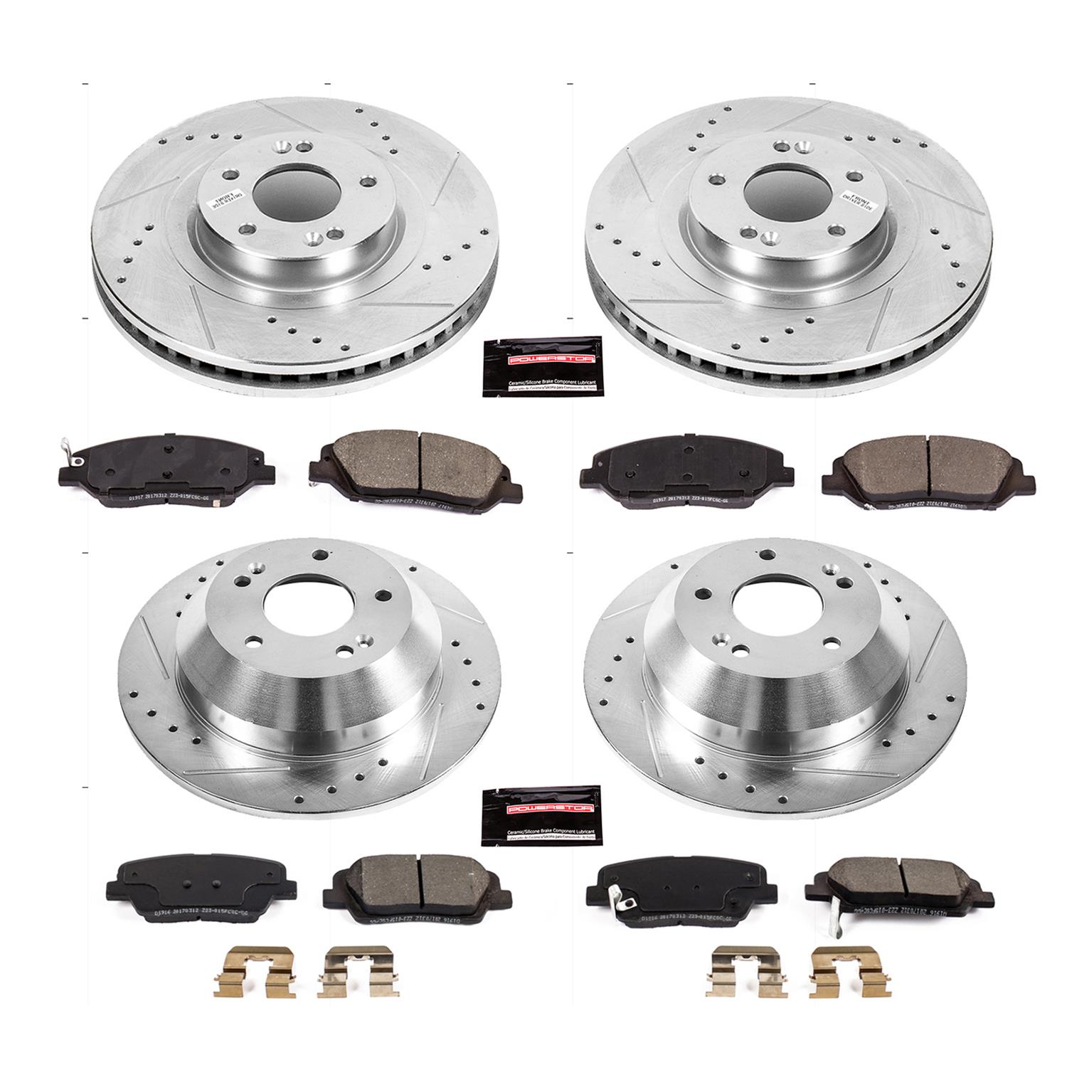 Power Stop 17-18 Hyundai Santa Fe Front & Rear Z23 Evolution Sport Brake Kit (1x psbK7507, 1x psbK7513) thumbnail 8