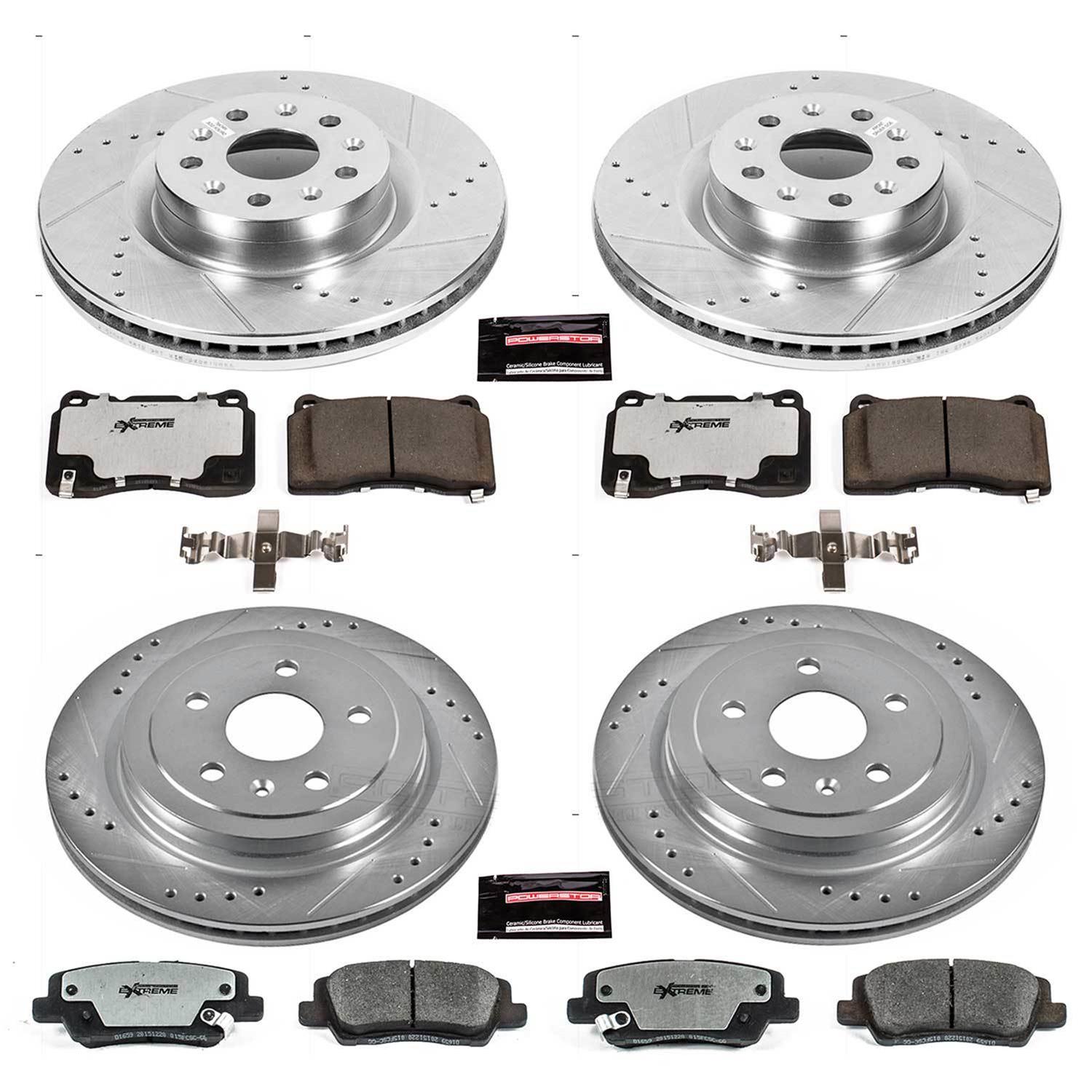 Power Stop 14-18 Cadillac CTS Front & Rear Z26 Street Warrior Brake Kit (1x psbK7777-26, 1x psbK6991-26) thumbnail 3