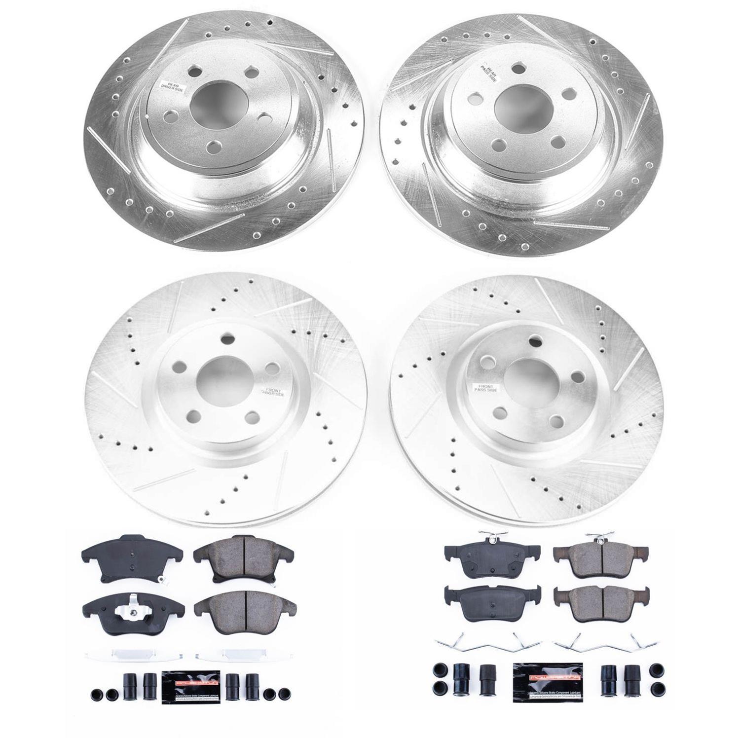 Power Stop 17-19 Lincoln MKZ Front & Rear Z23 Evolution Sport Brake Kit (1x psbK7144, 1x psbK7885) thumbnail 2