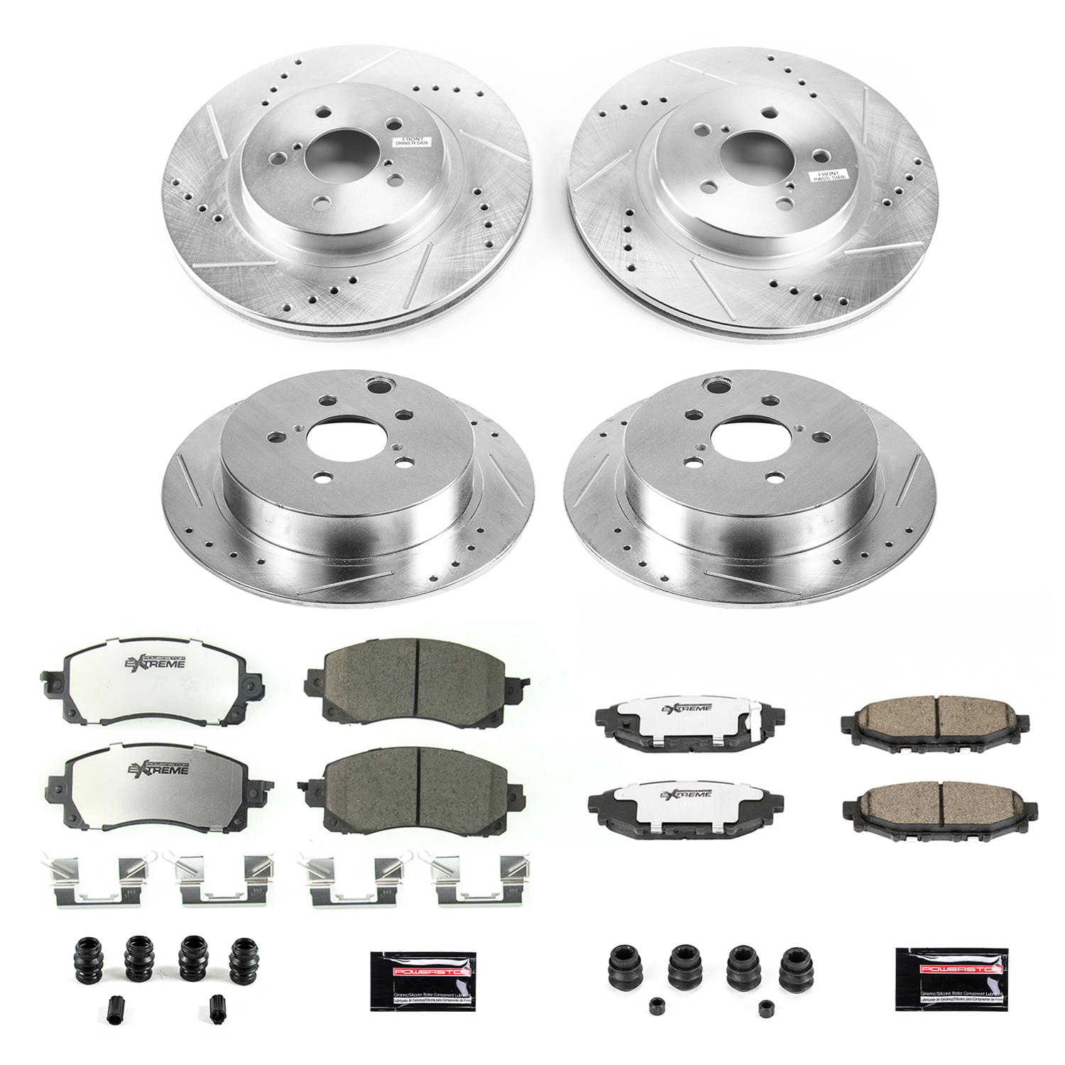 Power Stop 18-19 Subaru Crosstrek Front & Rear Z26 Street Warrior Brake Kit (1x psbK6107-26, 1x psbK7892-26) thumbnail 5