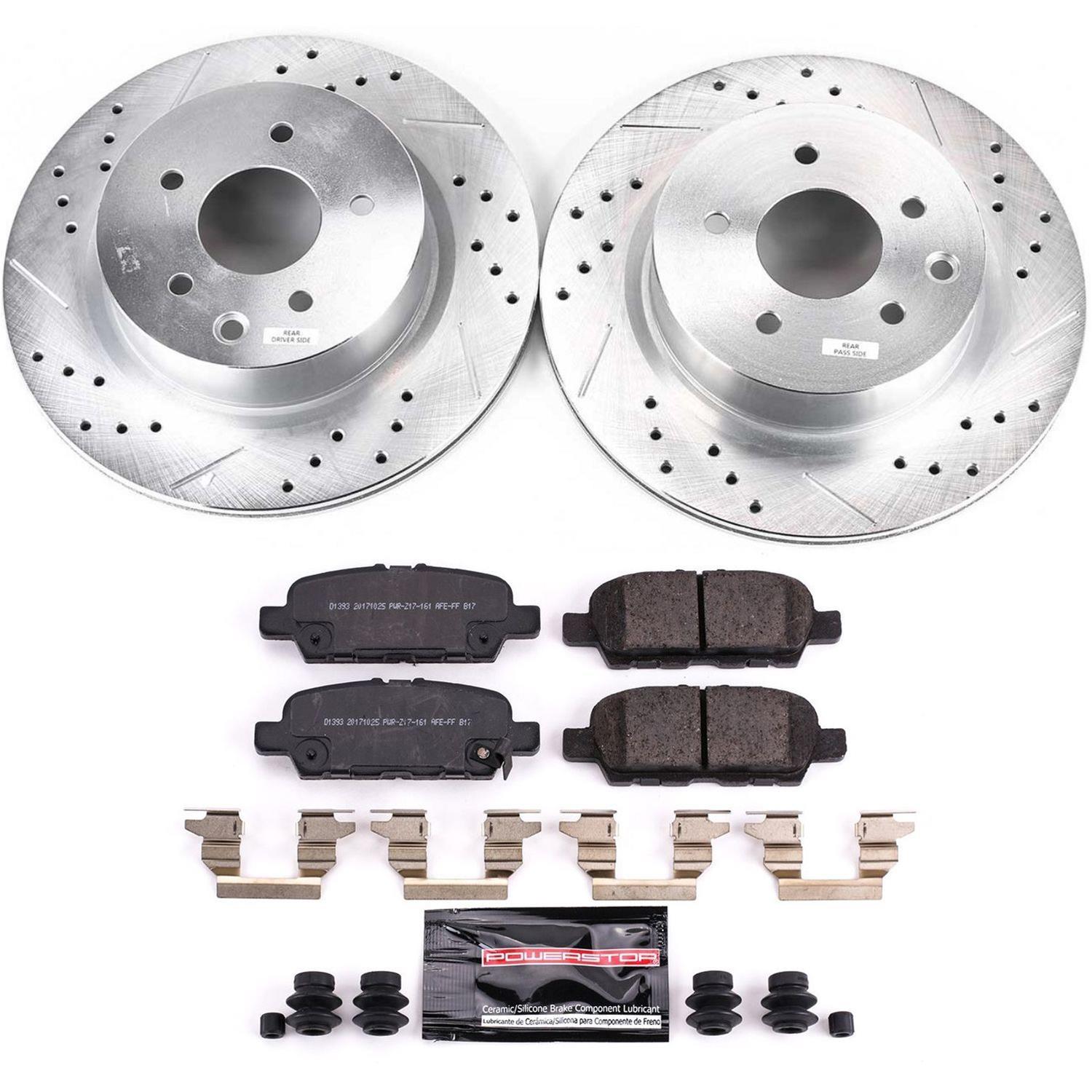 Power Stop 2018 Nissan Maxima Front & Rear Z23 Evolution Sport Brake Kit w/Calipers (1x psbK8062, 1x psbK3076, 1x psbS6030, 1x psbS6240) thumbnail 6