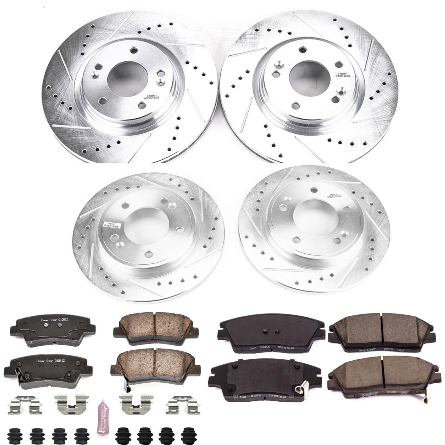 Power Stop 17-19 Hyundai Elantra Front & Rear Z23 Evolution Sport Brake Kit (1x psbK7904, 1x psbK7355) thumbnail 8