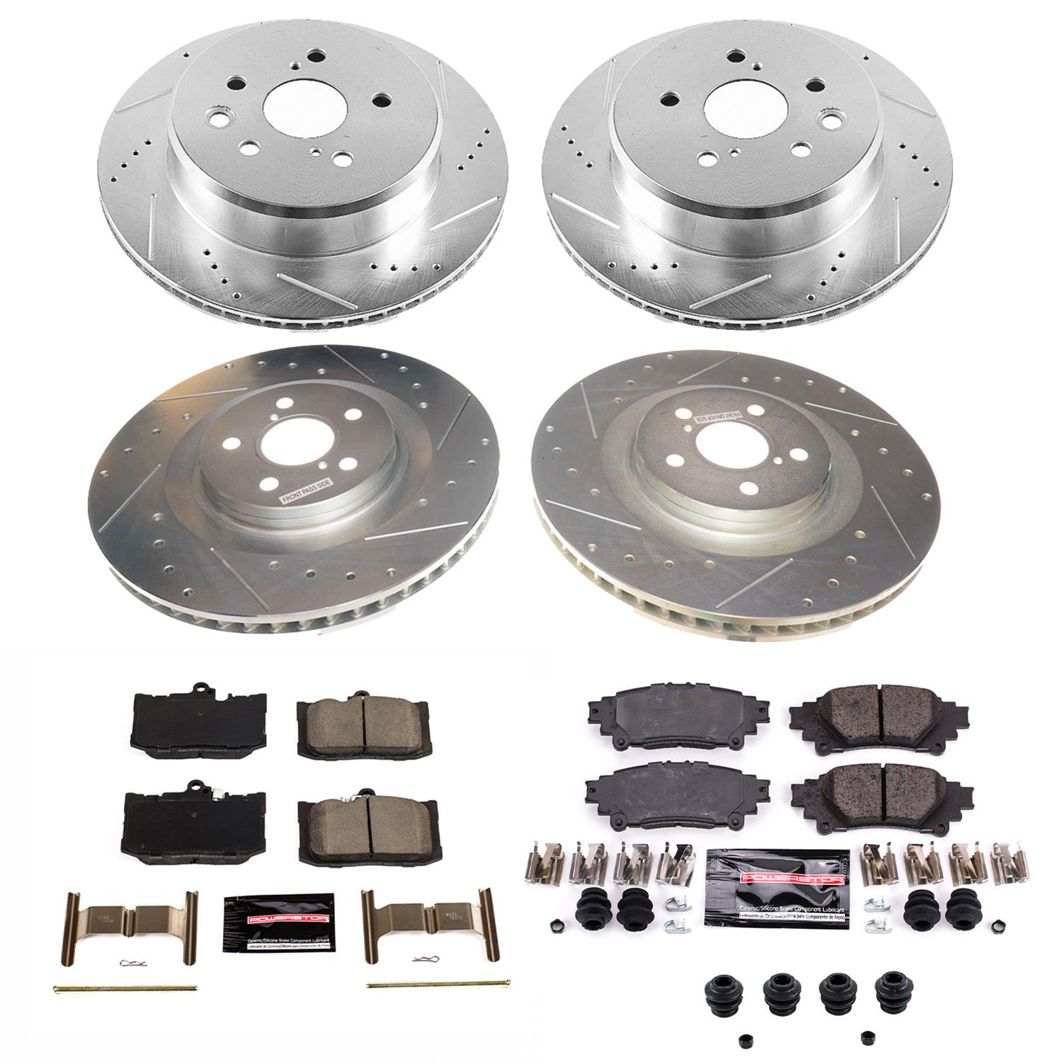 Power Stop 13-19 Lexus GS350 Front & Rear Z26 Street Warrior Brake Kit (1x psbK6514-26, 1x psbK8418-26) thumbnail 2