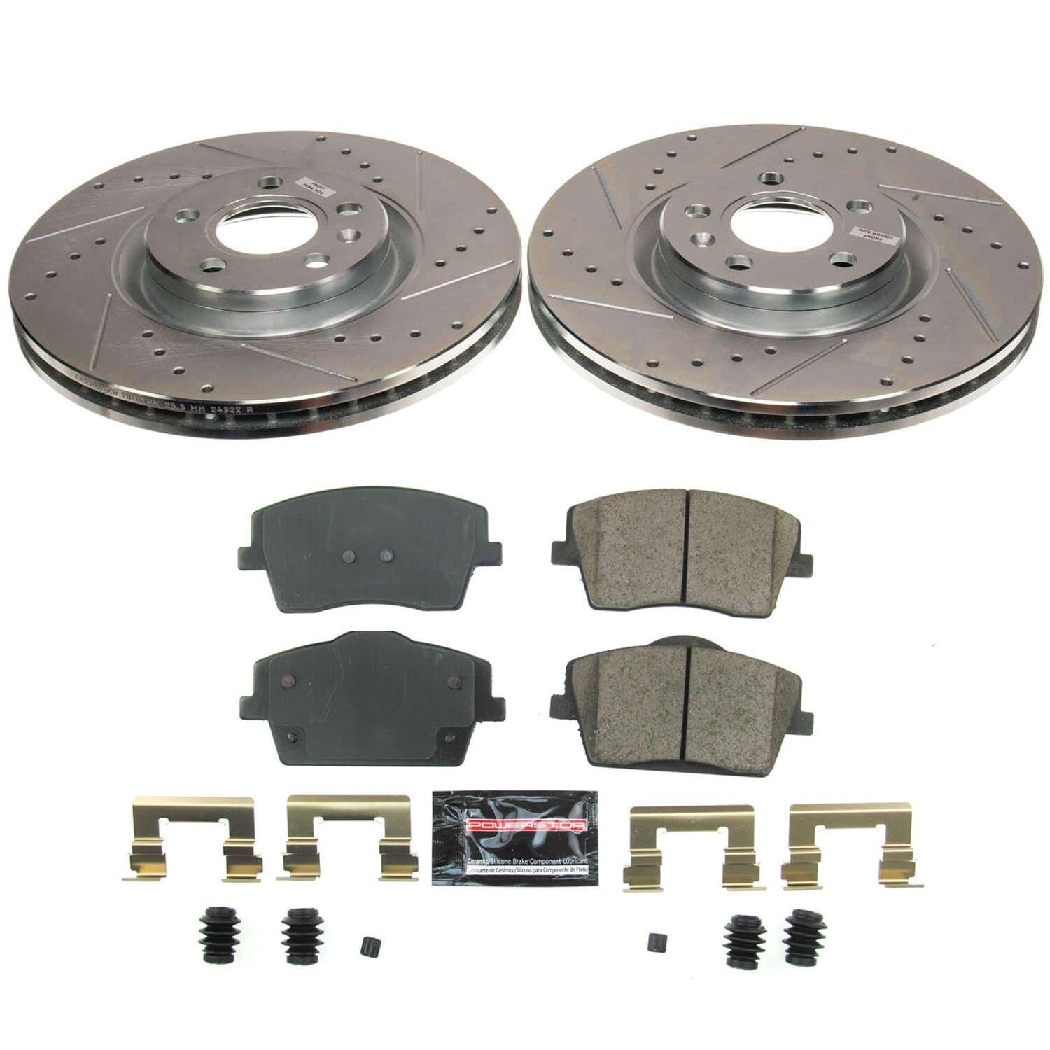 PowerStop Rear Z23 Evolution Kit with Calipers | 2019–2020 Cadillac XT4 (KC8487) main image 1