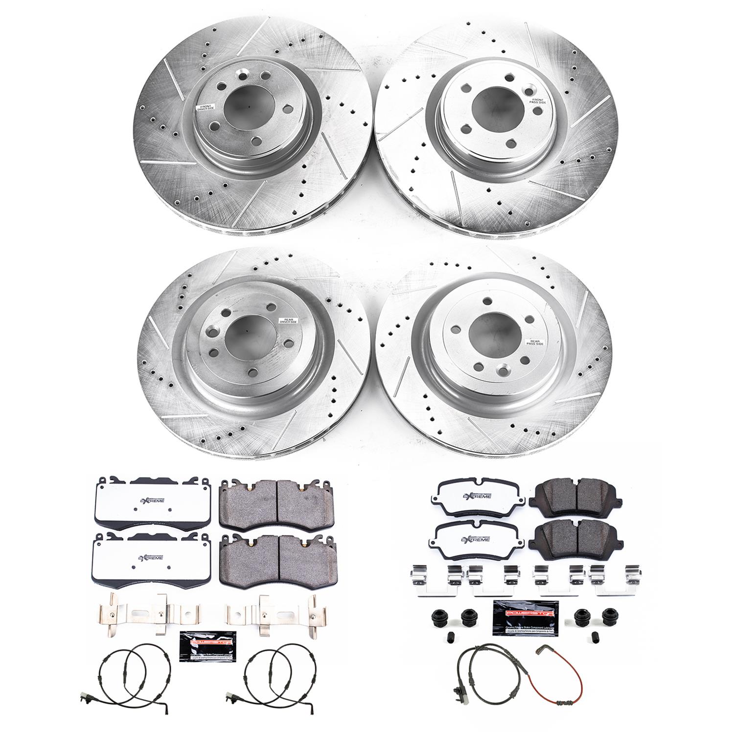 PowerStop Z36 Truck and Tow Brake Upgrade Kits for 2019-2022 RANGE ROVER - K8789-36 Rotor Pad Combos, Upgrade, Cross-drilled/Slotted Rotors, Carbon Fiber Ceramic Pads, Front Rear, Land Rover, Kit thumbnail 3