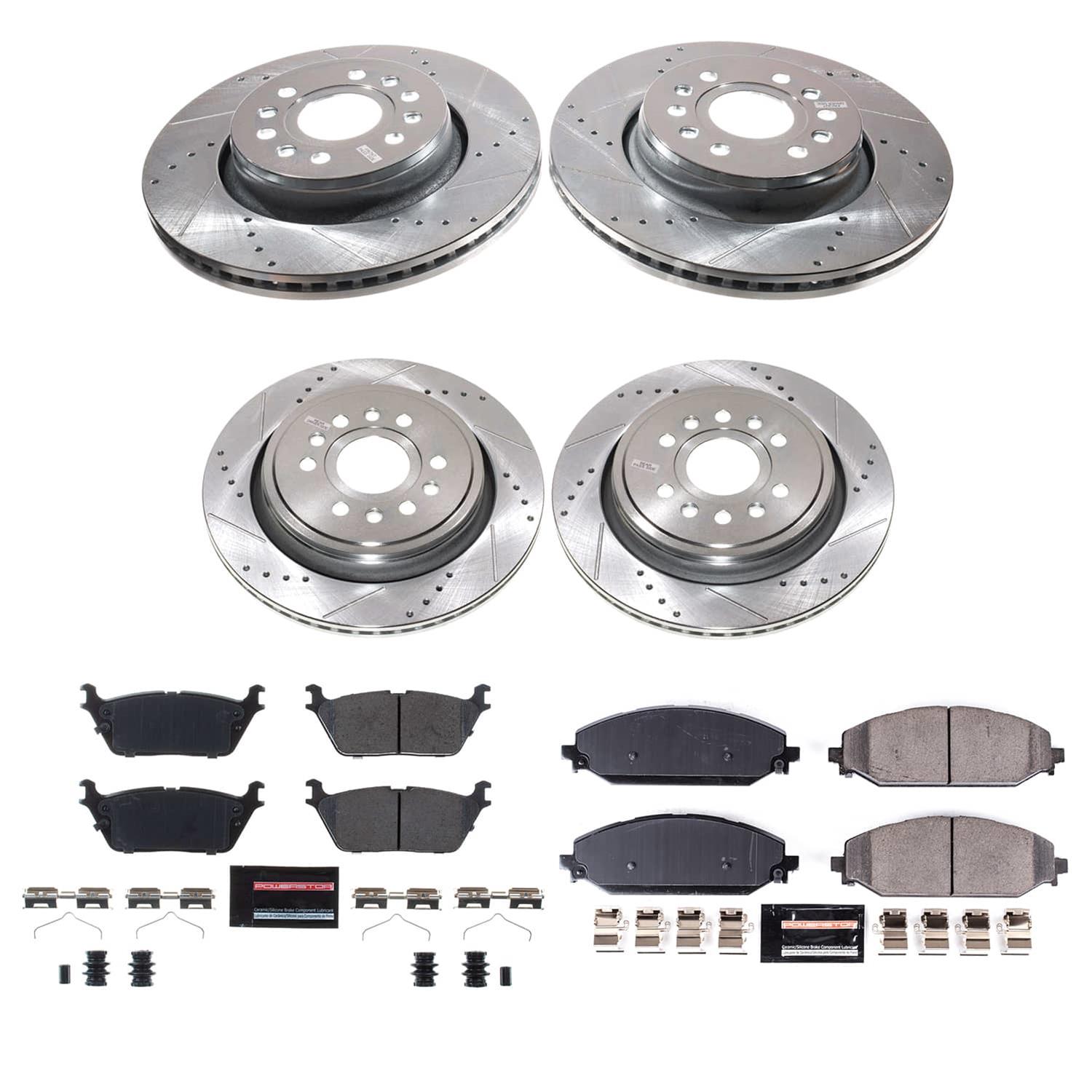 PowerStop Z23 Evolution Sport Brake Upgrade Kits K8902 Rotor and Pad Combos, Upgrade, Cross-drilled/Slotted Rotors, Carbon Fiber Ceramic Pads, Front and Rear, Jeep, Ram, Kit thumbnail 9