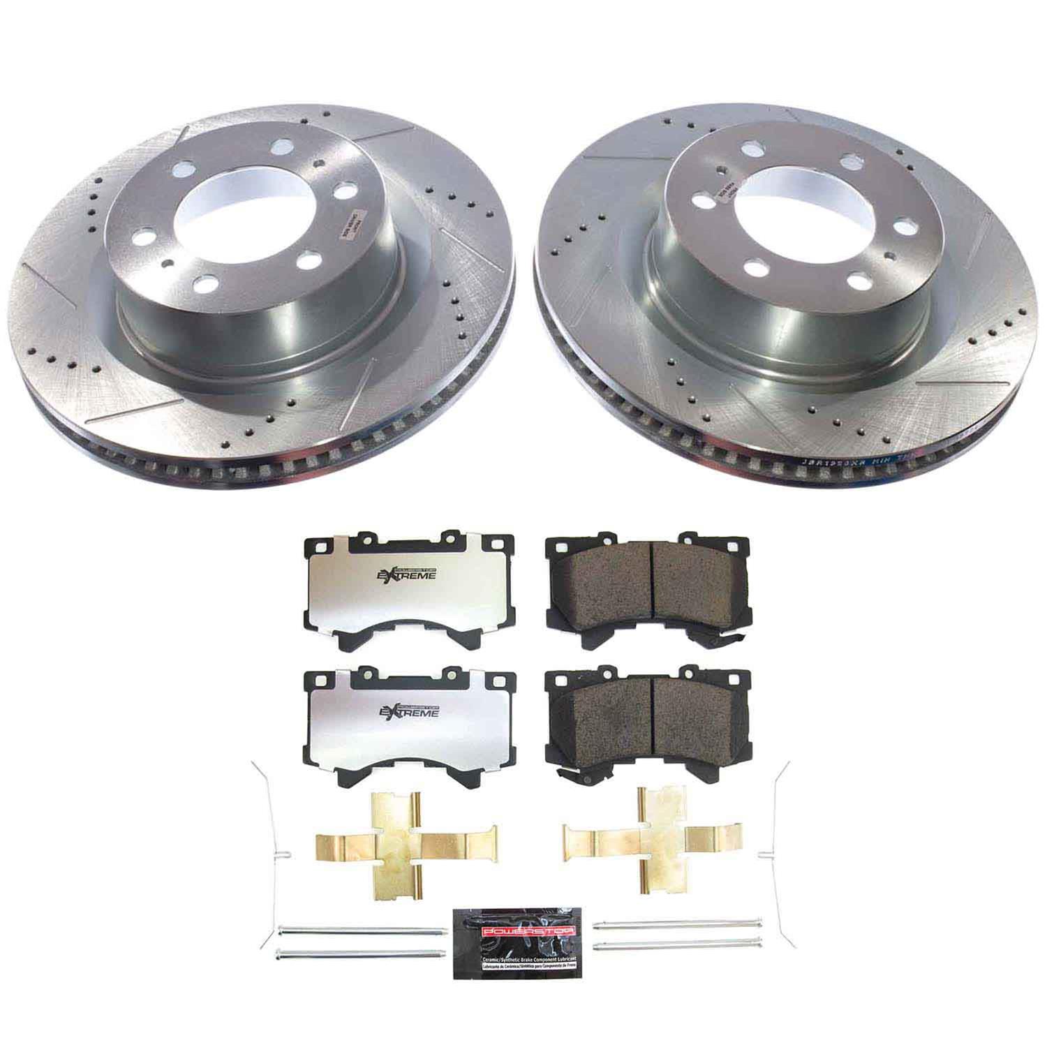 AM Autoparts Performance Brake Kit - Drilled & Slotted Rotors + Semi-Metallic Pads (Front & Rear)