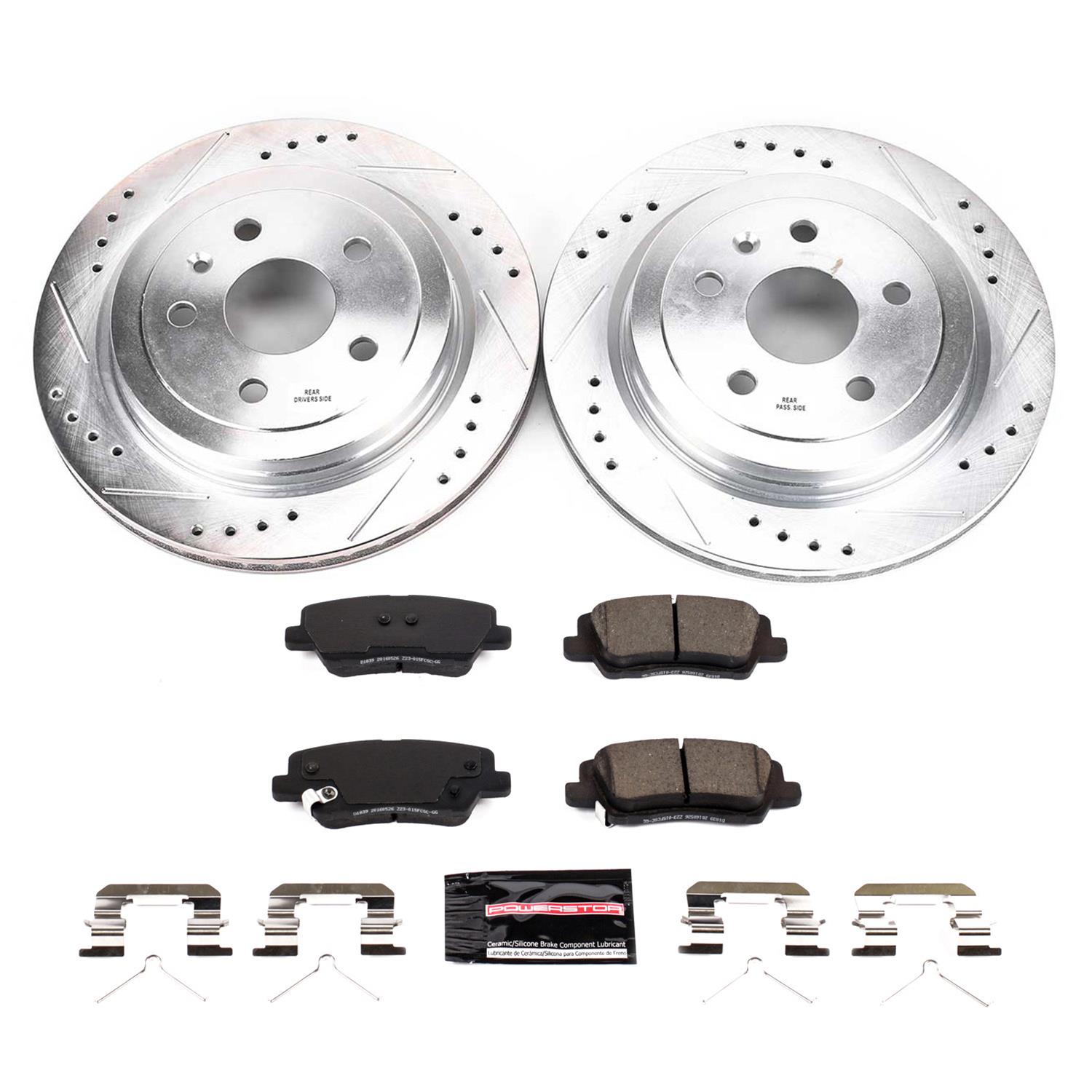 Power Stop 2019 Cadillac CTS Front & Rear Z23 Evolution Brake Kit (1x psbK7001, 1x psbK8965) thumbnail 4