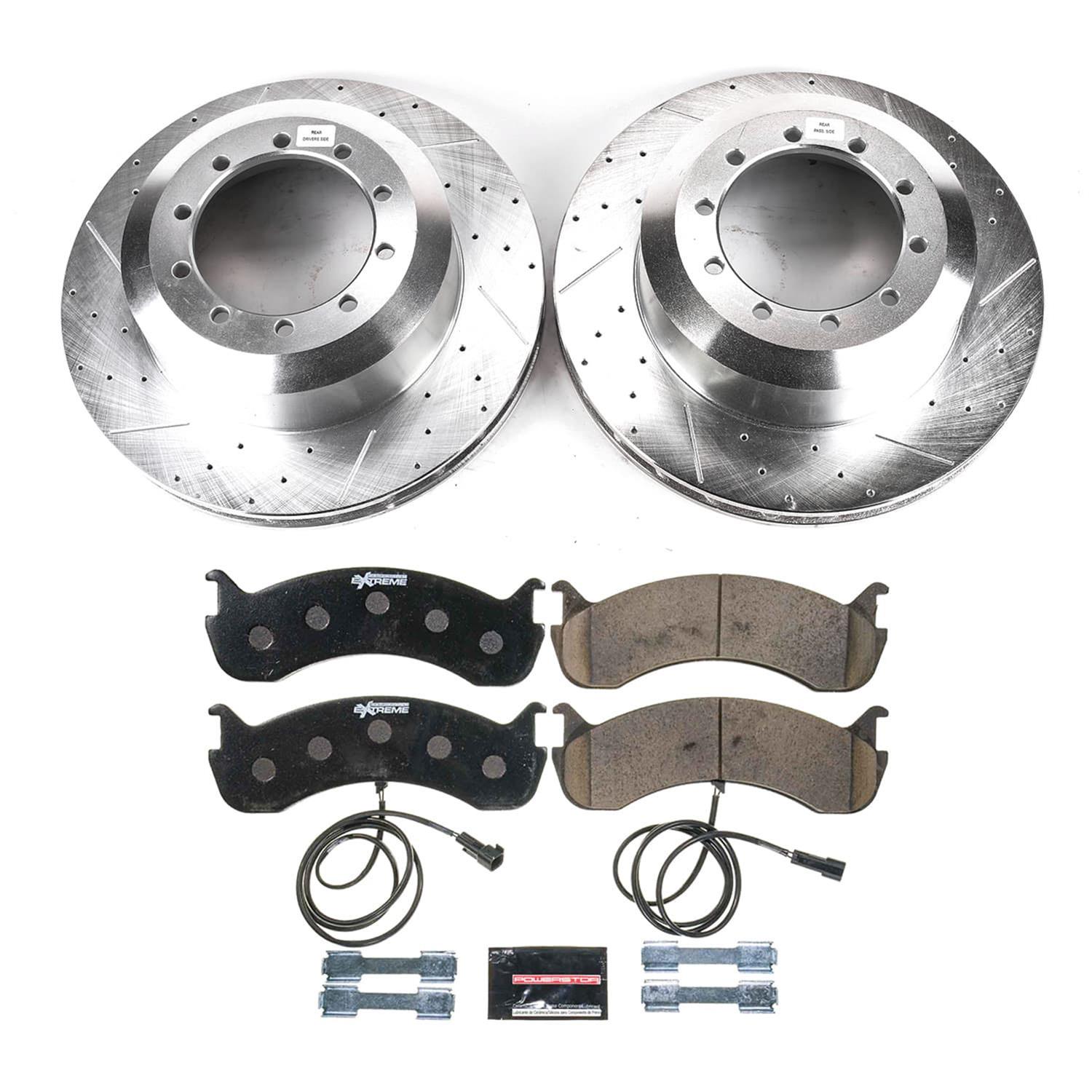 PowerStop Z36 Truck and Tow Brake Upgrade Kits for 2018-2019 F-59 COMMERCIAL STRIPPED CHASSIS - K9117-36 Rotor Pad Combos, Upgrade, Cross-drilled Slotted Rotors, Carbon Fiber Ceramic Pads, Front, Ford, Kit thumbnail 3
