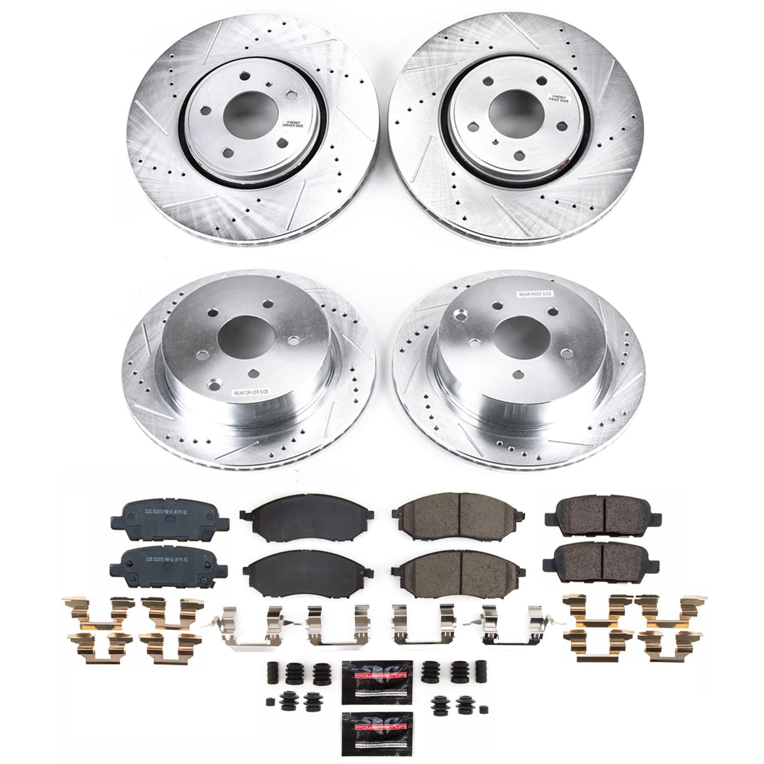 PowerStop Z23 Evolution Sport Brake Upgrade Kits for 2009 FX35 - K9135 Rotor and Pad Combos, Upgrade, Cross-drilled/Slotted Rotors, Carbon Fiber Ceramic Pads, Front and Rear, Infiniti, Kit thumbnail 9