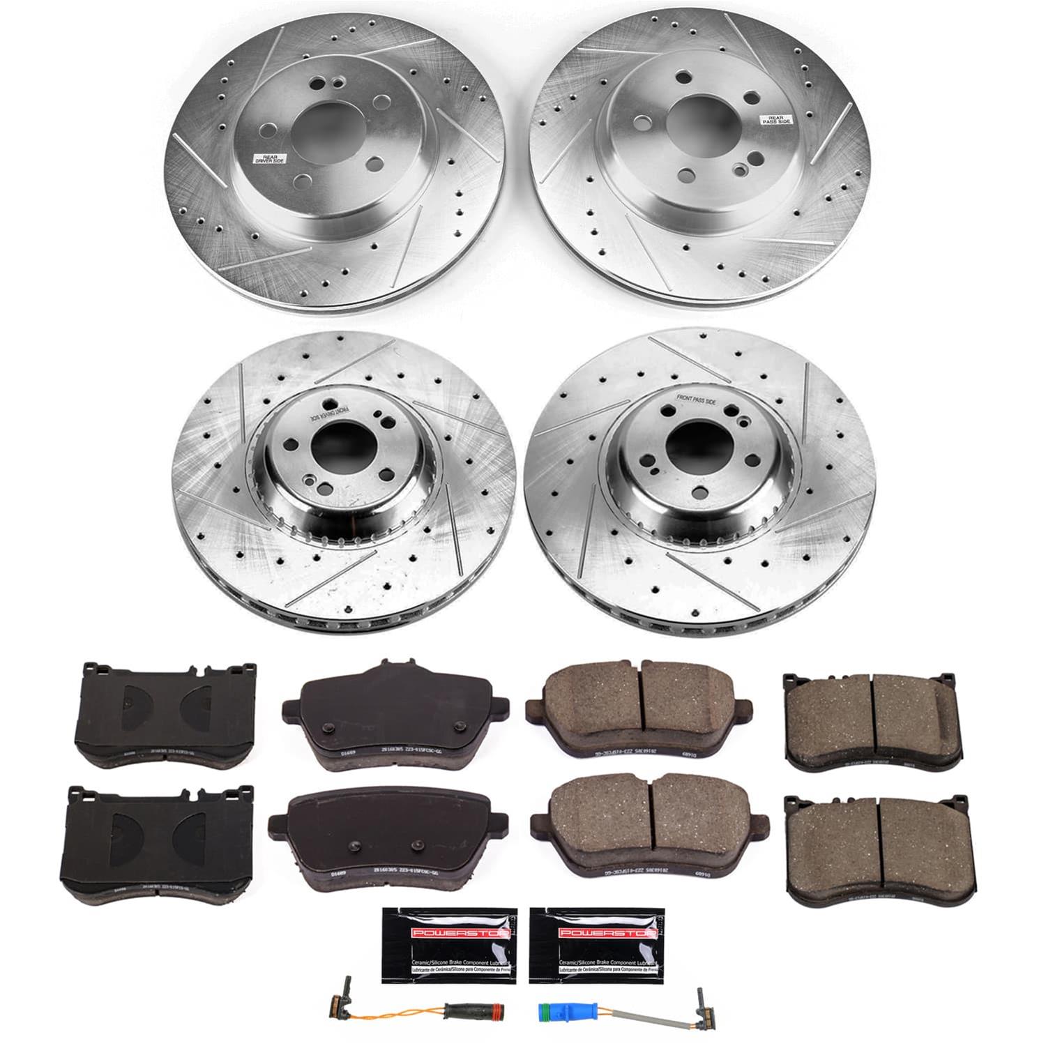 PowerStop Z23 Evolution Sport Brake Upgrade Kits for 2018-2020 S450, 2018-2021 S560 - K9160 Rotor and Pad Combos, Upgrade, Cross-drilled/Slotted Rotors, Carbon Fiber Ceramic Pads, Front and Rear, Mercedes-Benz, Kit thumbnail 6