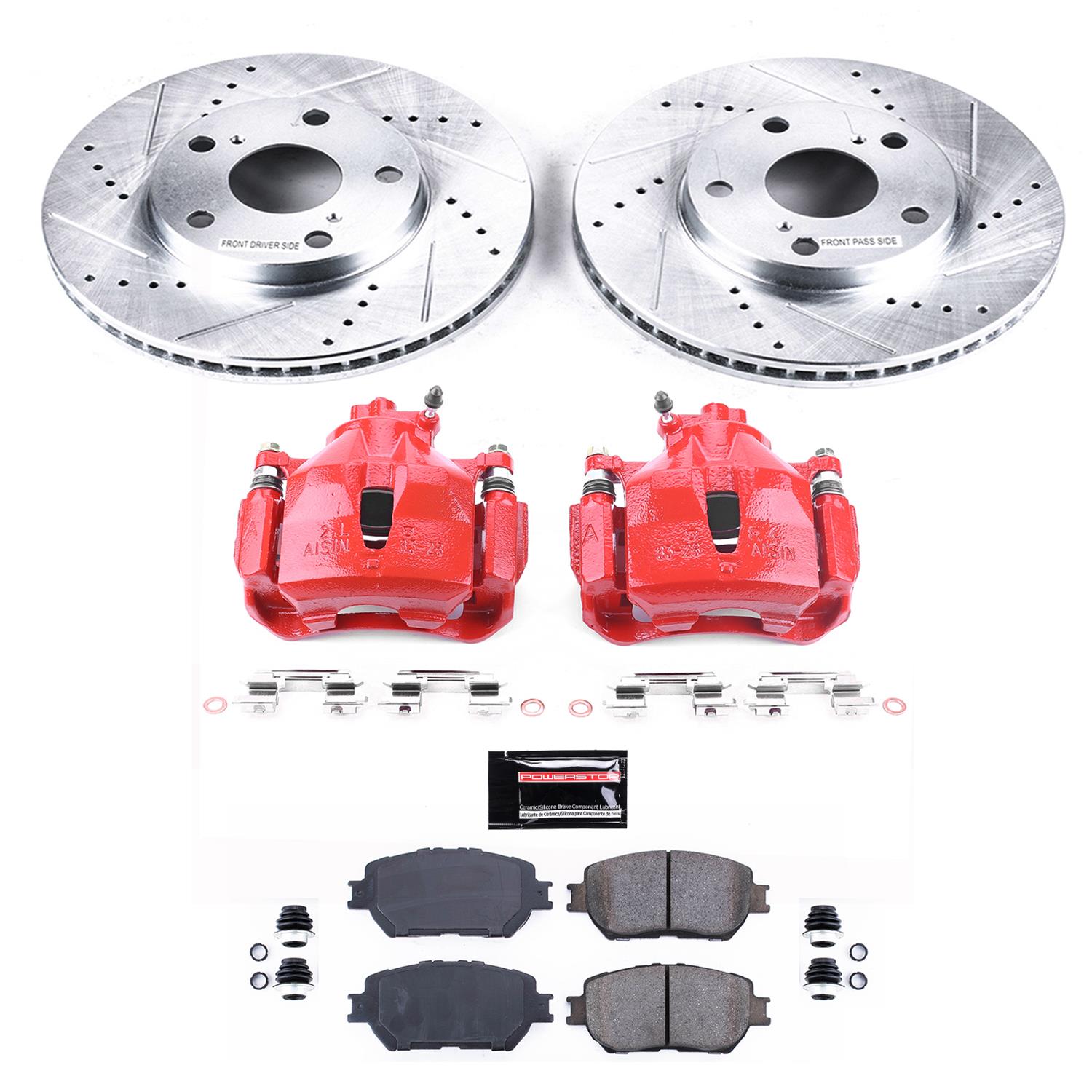 Power Stop 02-06 Toyota Camry Front Z23 Evolution Sport Brake Kit w/Calipers (1x psbK1064, 1x psbS2702) thumbnail 7
