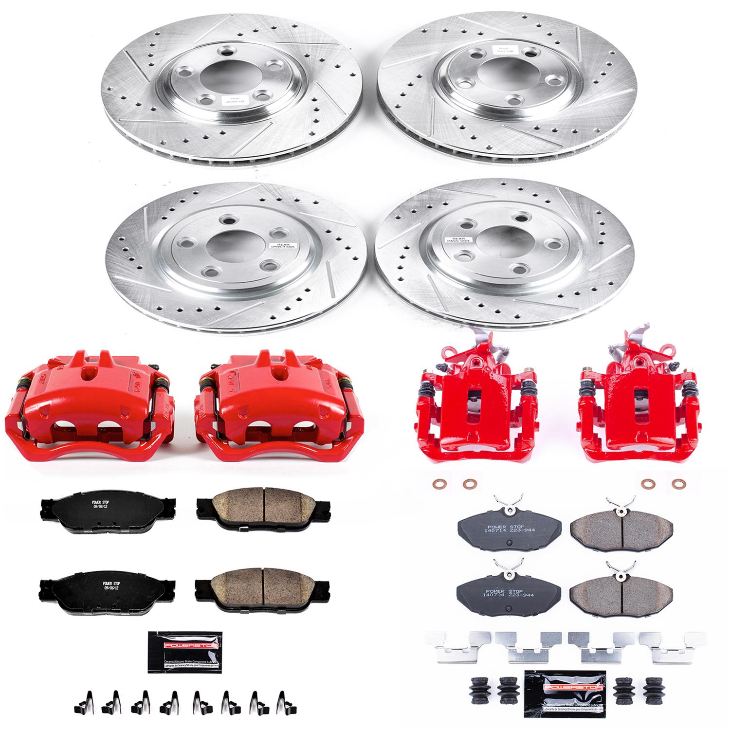 Power Stop 03-04 Jaguar S-Type Front & Rear Z23 Evolution Sport Brake Kit w/Calipers (1x psbS4792, 1x psbS4852, 1x psbK3141, 1x psbK1353) thumbnail 2