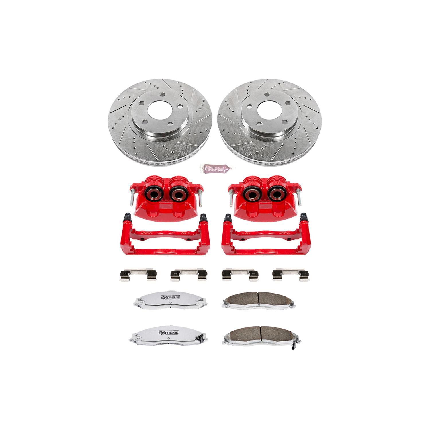 PowerStop Front Z26 Street Warrior Brake Kit w/ Calipers | Pontiac Vibe (2003–2008) (KC2316-26)