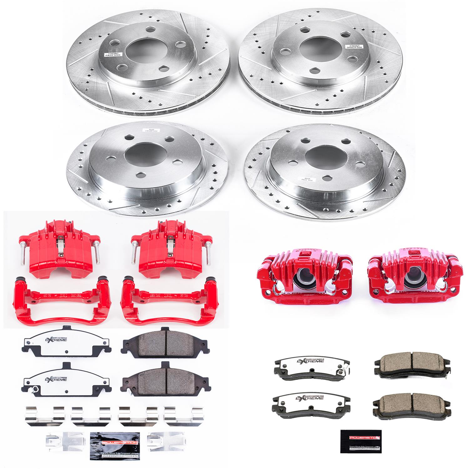 Power Stop 99-04 Oldsmobile Alero Front & Rear Z26 Street Warrior Brake Kit w/Calipers (1x psbKC1551-26, 1x psbKC1558A-26) thumbnail 6