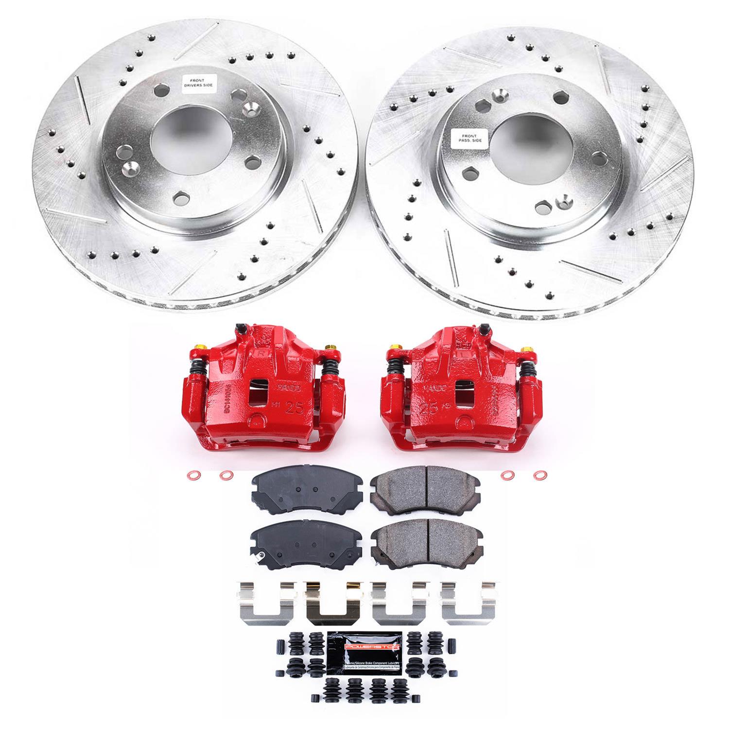 Power Stop 03-05 Hyundai Tiburon Front Z23 Evolution Sport Brake Kit w/Calipers (1x psbS2832, 1x psbK165) thumbnail 7
