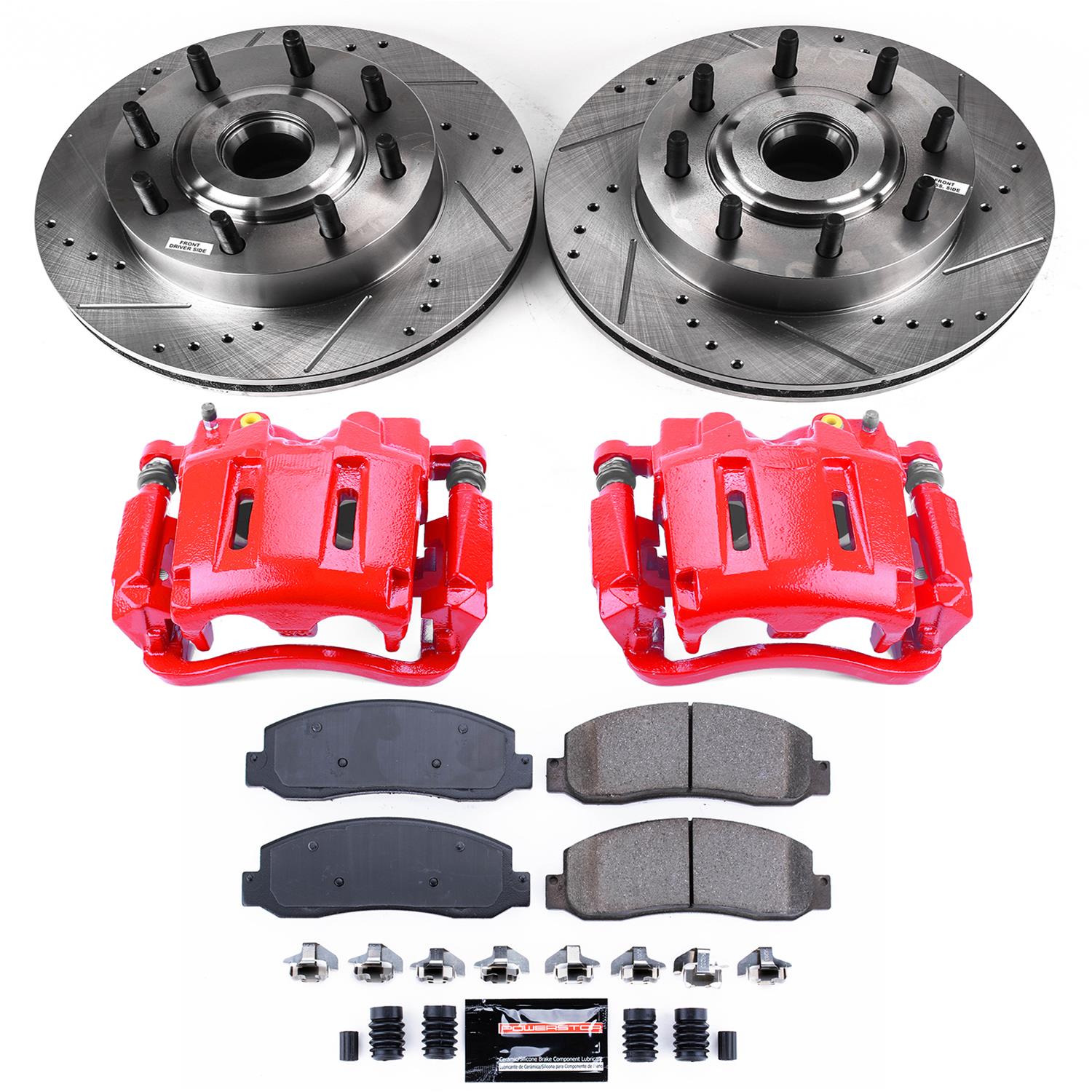 Power Stop 05-07 Ford F-250 Super Duty Front Z23 Evolution Kit w/Cals (1x psbZ23-1069, 1x psbS5022, 1x psbAR85115XL, 1x psbAR85115XR) thumbnail 4
