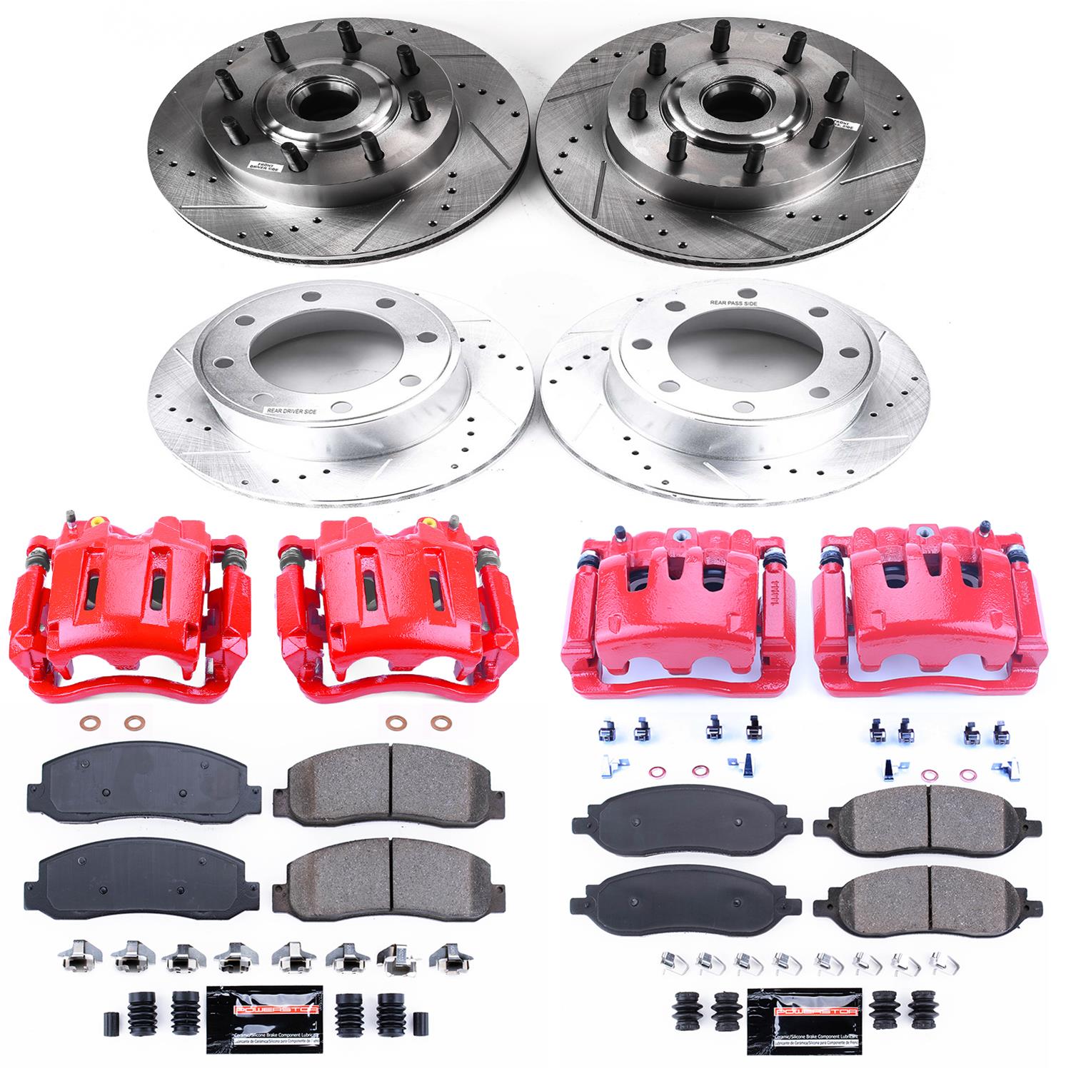 Power Stop 05-07 Ford F-250 Super Duty Front & Rear Z23 Evolution Kit w/Cals (Bundled Kit) thumbnail 3