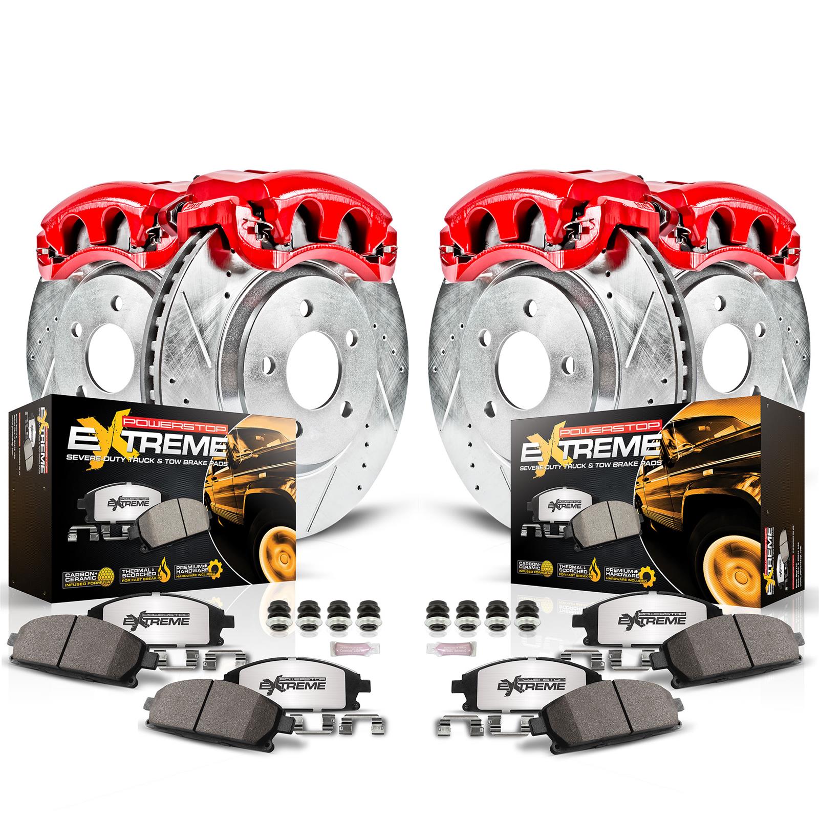 Power Stop KC1861 Front and Rear Z23 Evolution Sport Brake Kit with Calipers