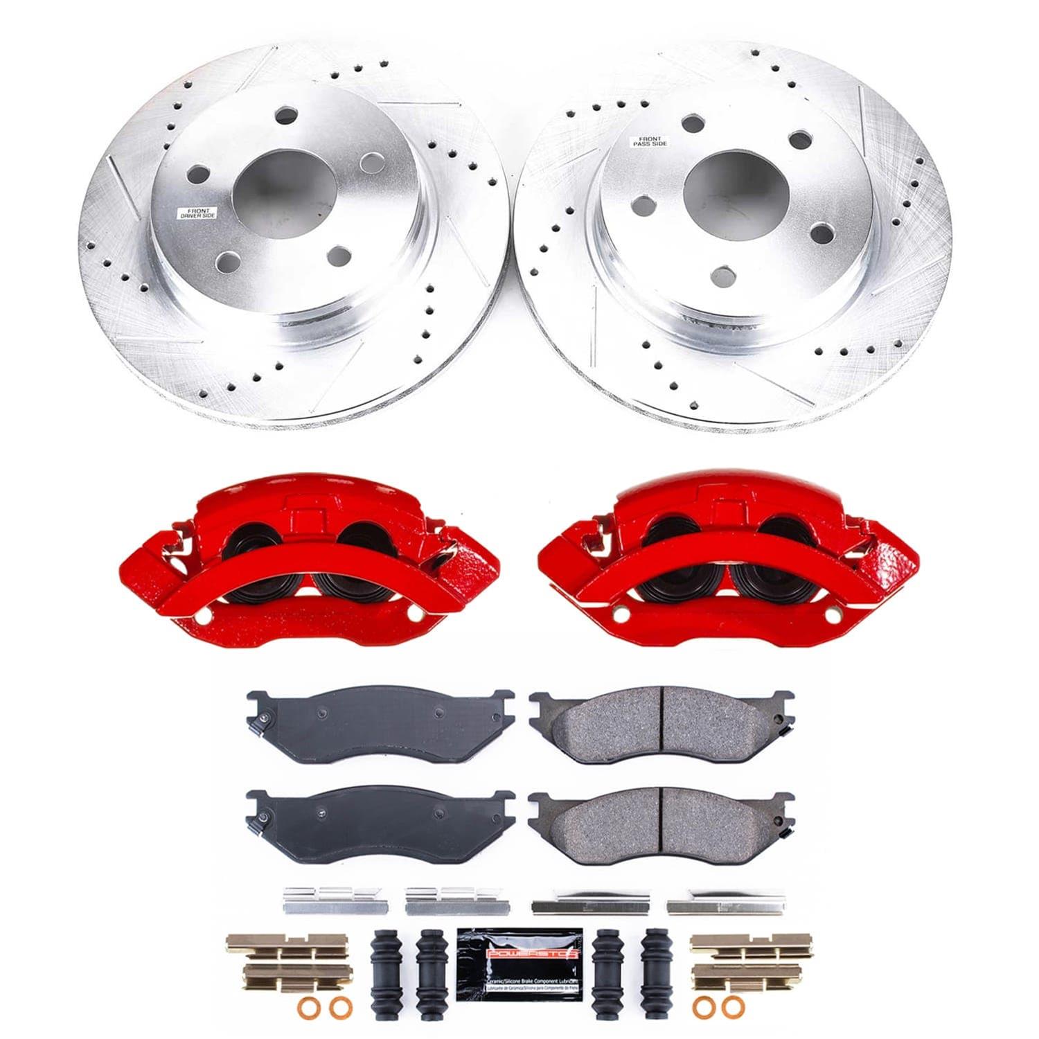 Power Stop 04-06 Dodge Durango Front Z23 Evolution Kit w/Cals (1x psbK2165, 1x psbS4876) thumbnail 2