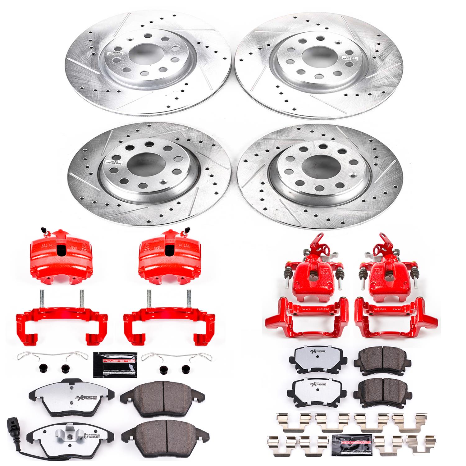 Power Stop 2009 Audi A3 Front & Rear Z26 Street Warrior Brake Kit w/Calipers (1x psbKC2259A-26, 1x psbKC2261-26) thumbnail 5