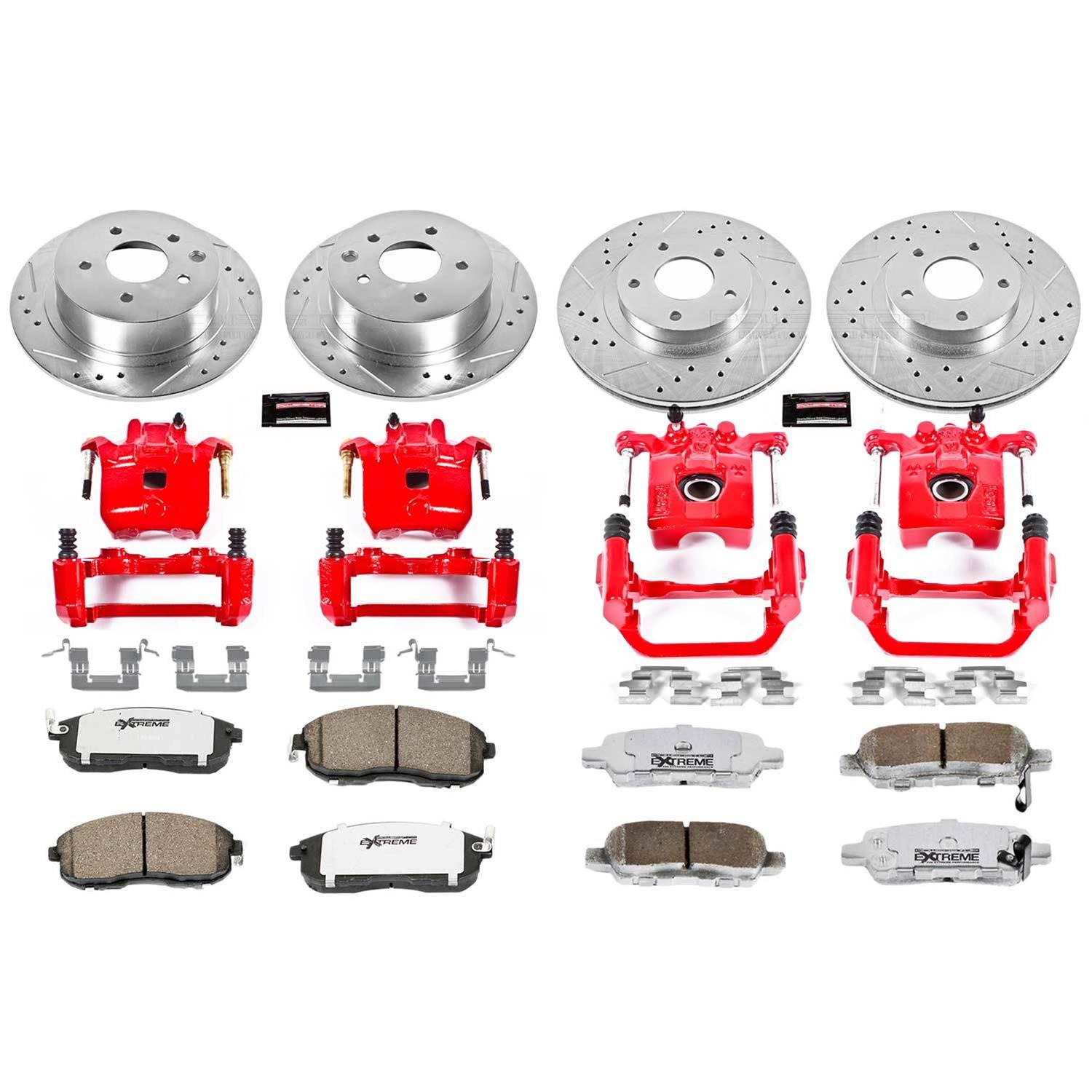 Power Stop 02-06 Nissan Altima Front & Rear Z26 Street Warrior Brake Kit w/Calipers (1x psbKC2282-26, 1x psbKC098-26) thumbnail 3