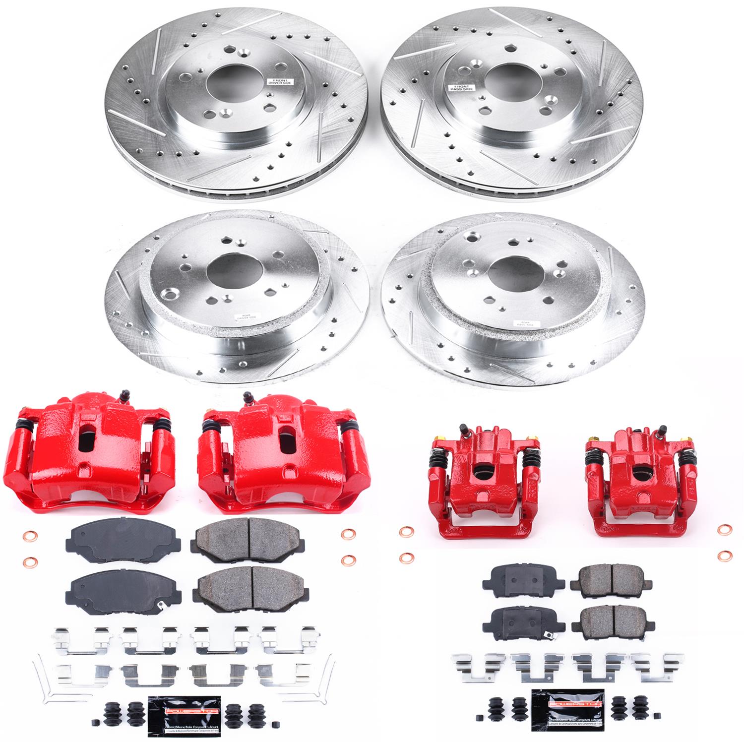 Power Stop 03-08 Honda Pilot Front & Rear Z23 Evolution Sport Brake Kit w/Calipers (1x psbS2674, 1x psbK2302, 1x psbK2382, 1x psbS2670) thumbnail 5