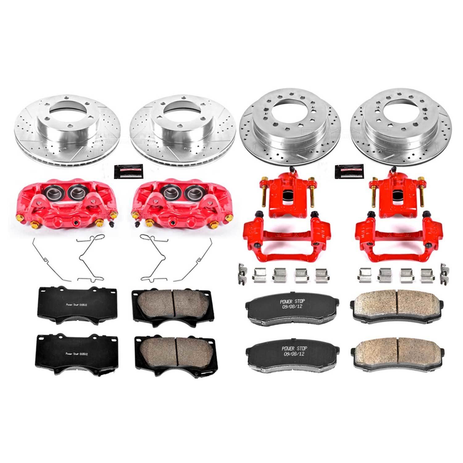 PowerStop Front and Rear Z23 Evolution Kit with Calipers | 2008–2009 Infiniti EX35 (KC9065) main image 0
