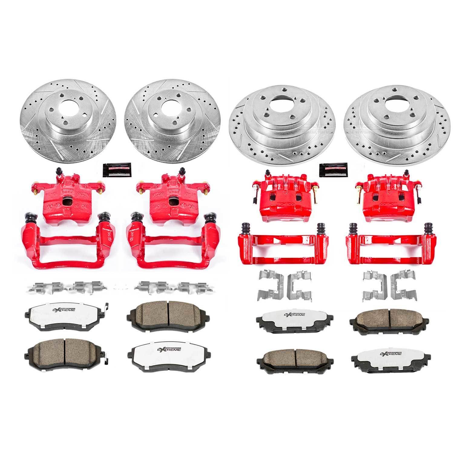 Power Stop 05-06 Saab 9-2X Front & Rear Z26 Street Warrior Brake Kit w/Calipers (1x psbKC2373-26, 1x psbKC447-26) thumbnail 8