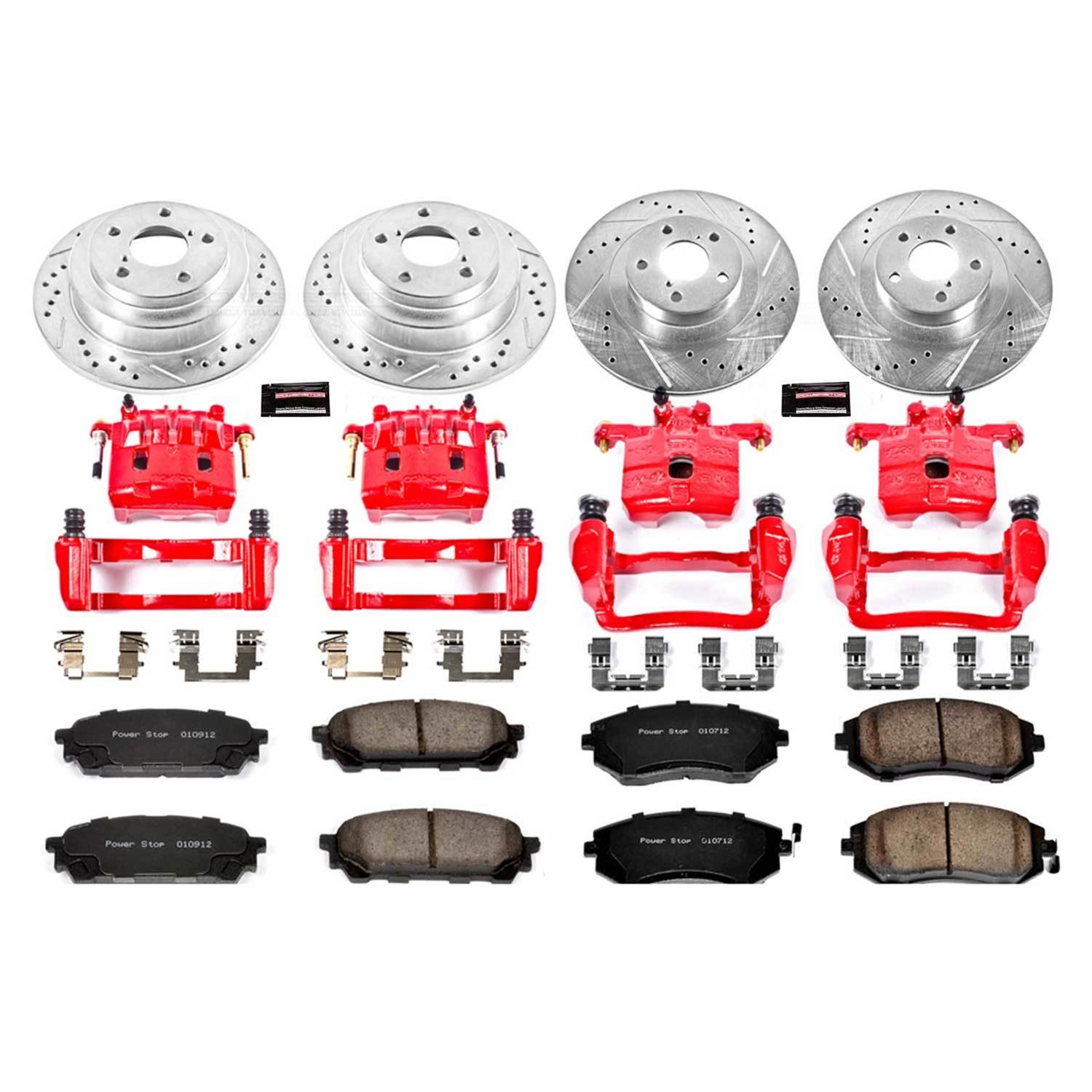 Power Stop 05-06 Saab 9-2X Front & Rear Z23 Evolution Sport Brake Kit w/Calipers (1x psbK447, 1x psbS2682B, 1x psbS2066A, 1x psbK2373) thumbnail 8
