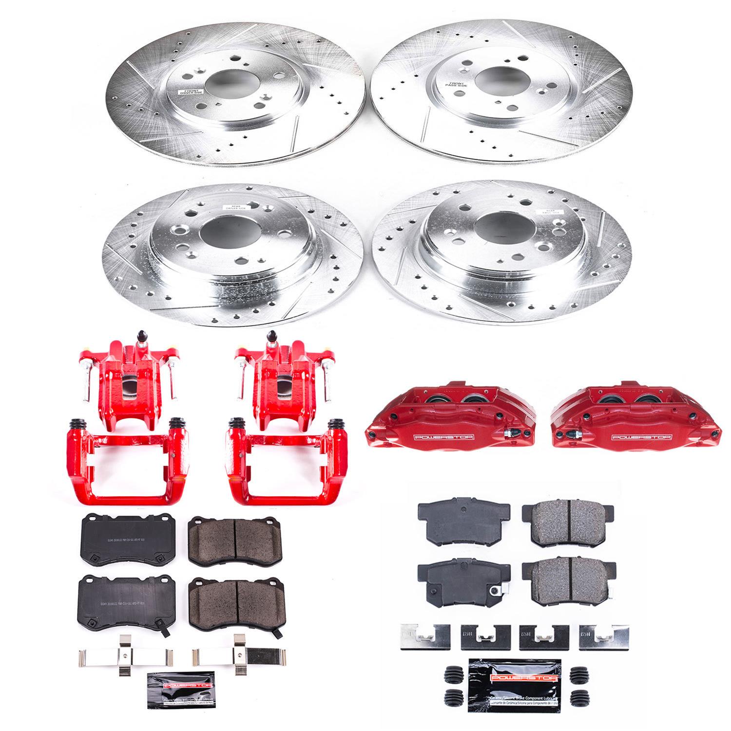 Power Stop 04-08 Acura TL Front & Rear Z23 Evolution Sport Brake Kit w/Calipers (1x psbK3029, 1x psbS2588, 1x psbS2892, 1x psbK5399) thumbnail 5