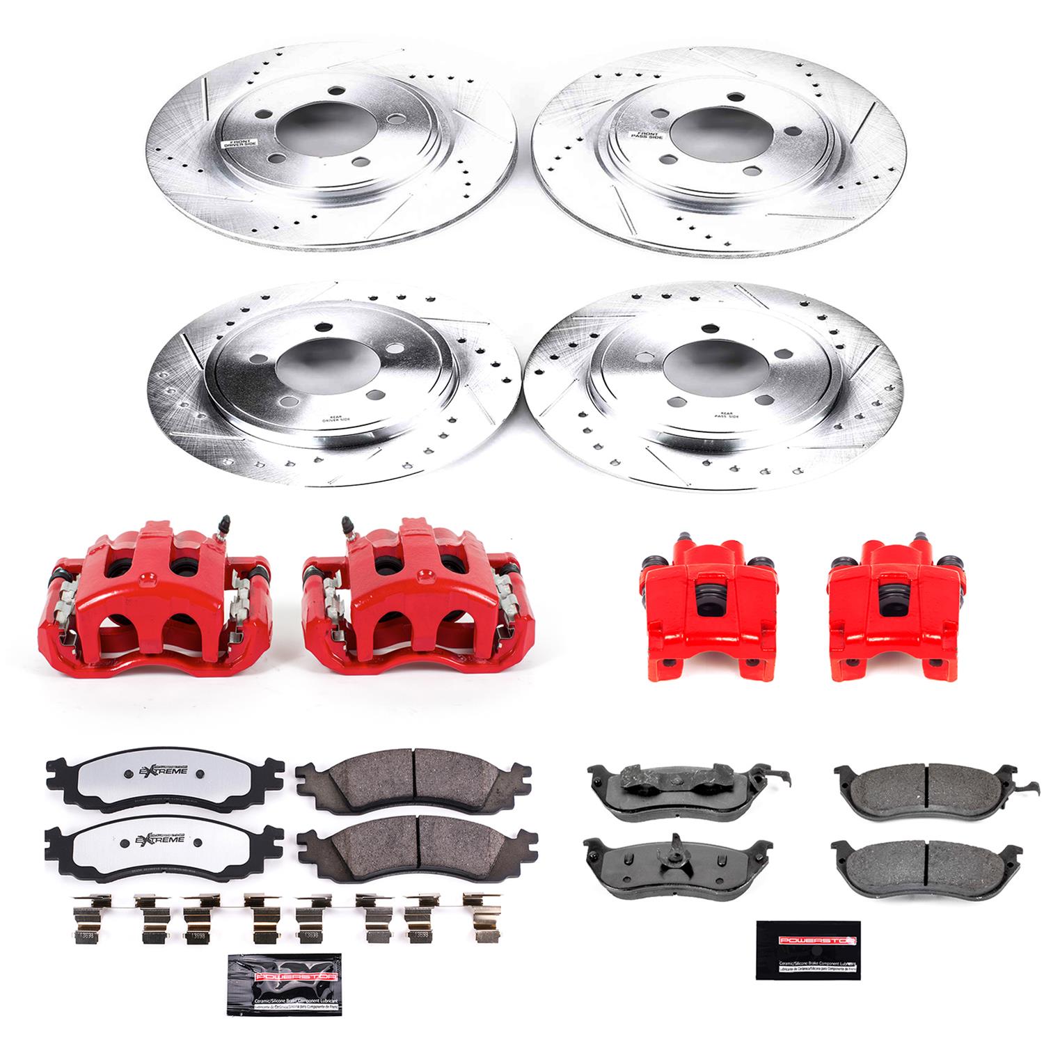 Power Stop 2006 Mercury Mountaineer Front and Rear Z36 Truck & Tow Kit w/Cals (1x psbK3150-36, 1x psbK1441-36, 1x psbS4994, 1x psbS4754) thumbnail 2
