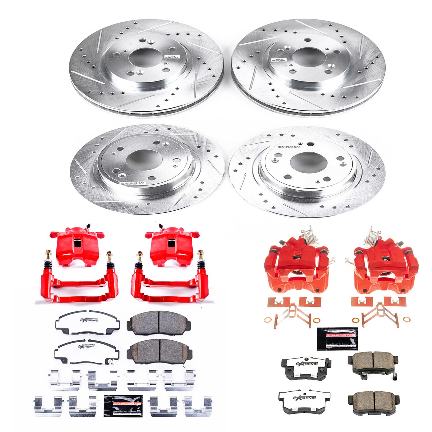 Power Stop 06-07 Honda Accord Front & Rear Z26 Street Warrior Brake Kit w/Calipers (1x psbKC2292-26, 1x psbKC3128-26) thumbnail 6