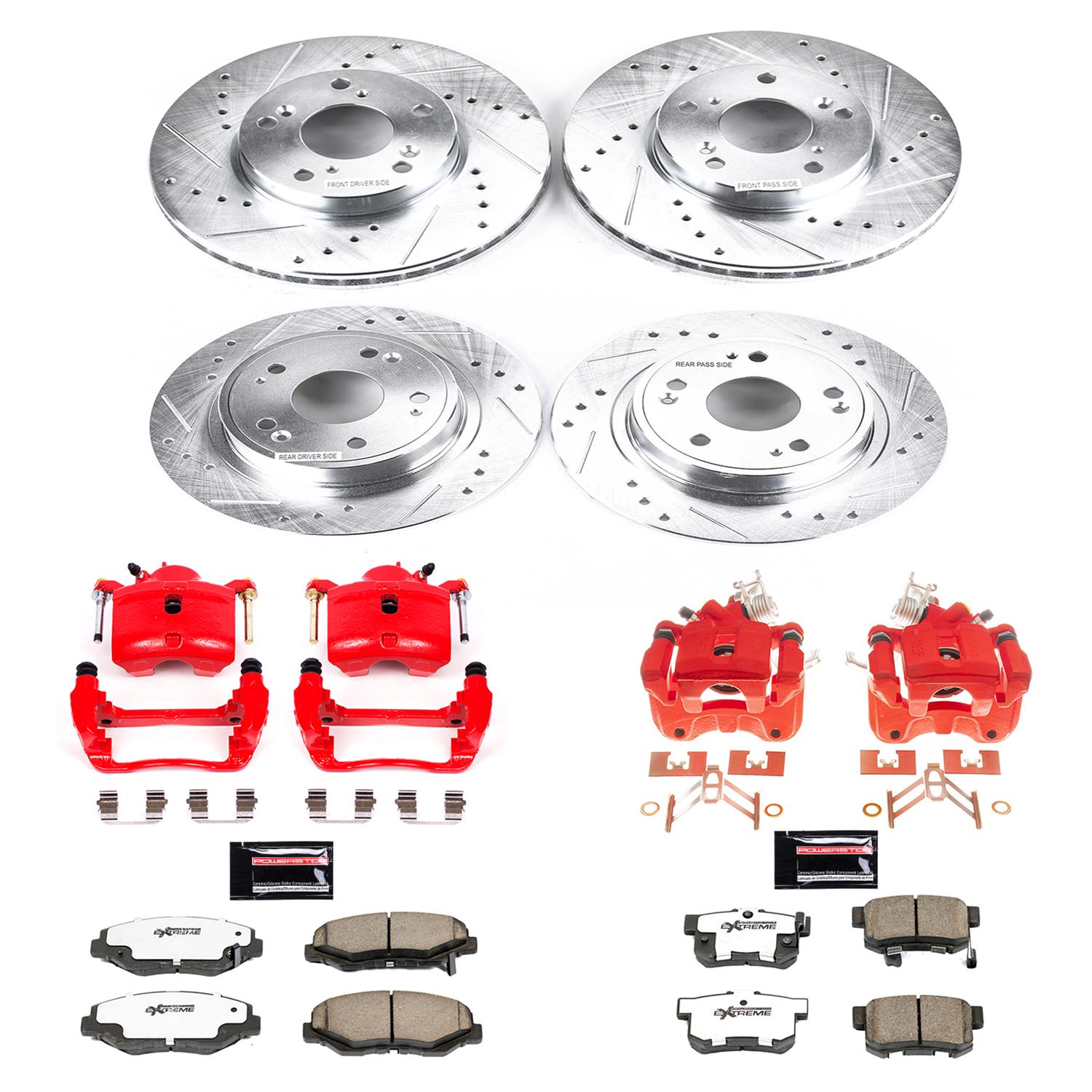 Power Stop 2005 Honda Accord Front & Rear Z26 Street Warrior Brake Kit w/Calipers (1x psbKC1043A-26, 1x psbKC3128-26) thumbnail 7
